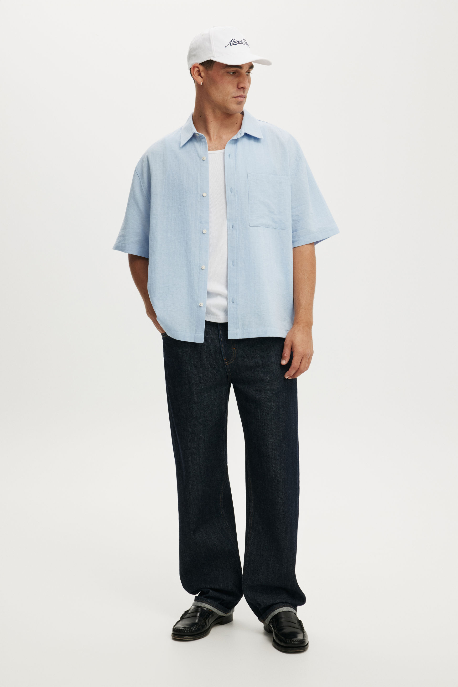 Men’s Light/Pastel Blue Boxy Fit Short Sleeve Shirt | Cotton On United ...