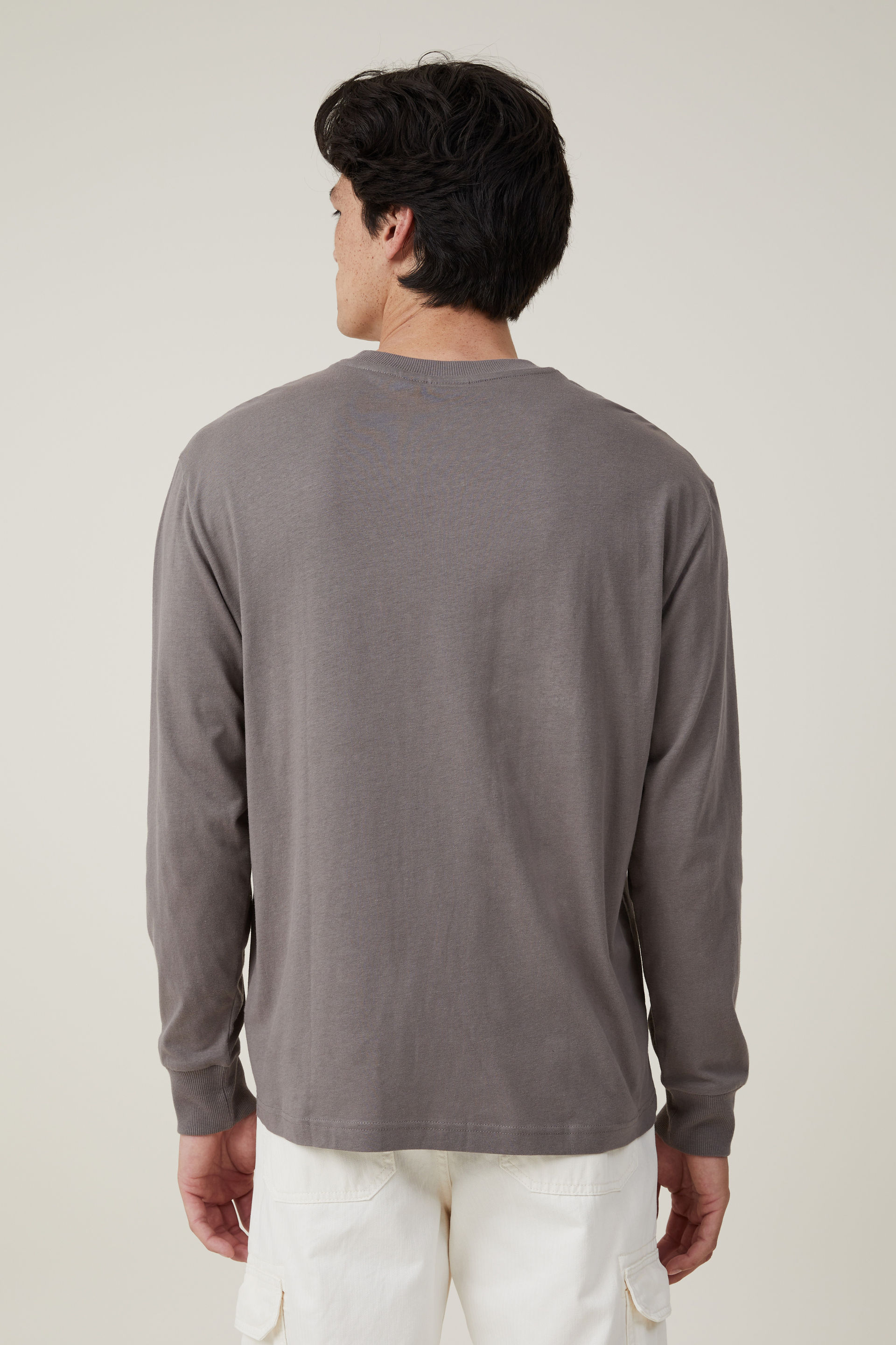 Men's Long Sleeve T Shirt - Slate Grey - Community Clothing