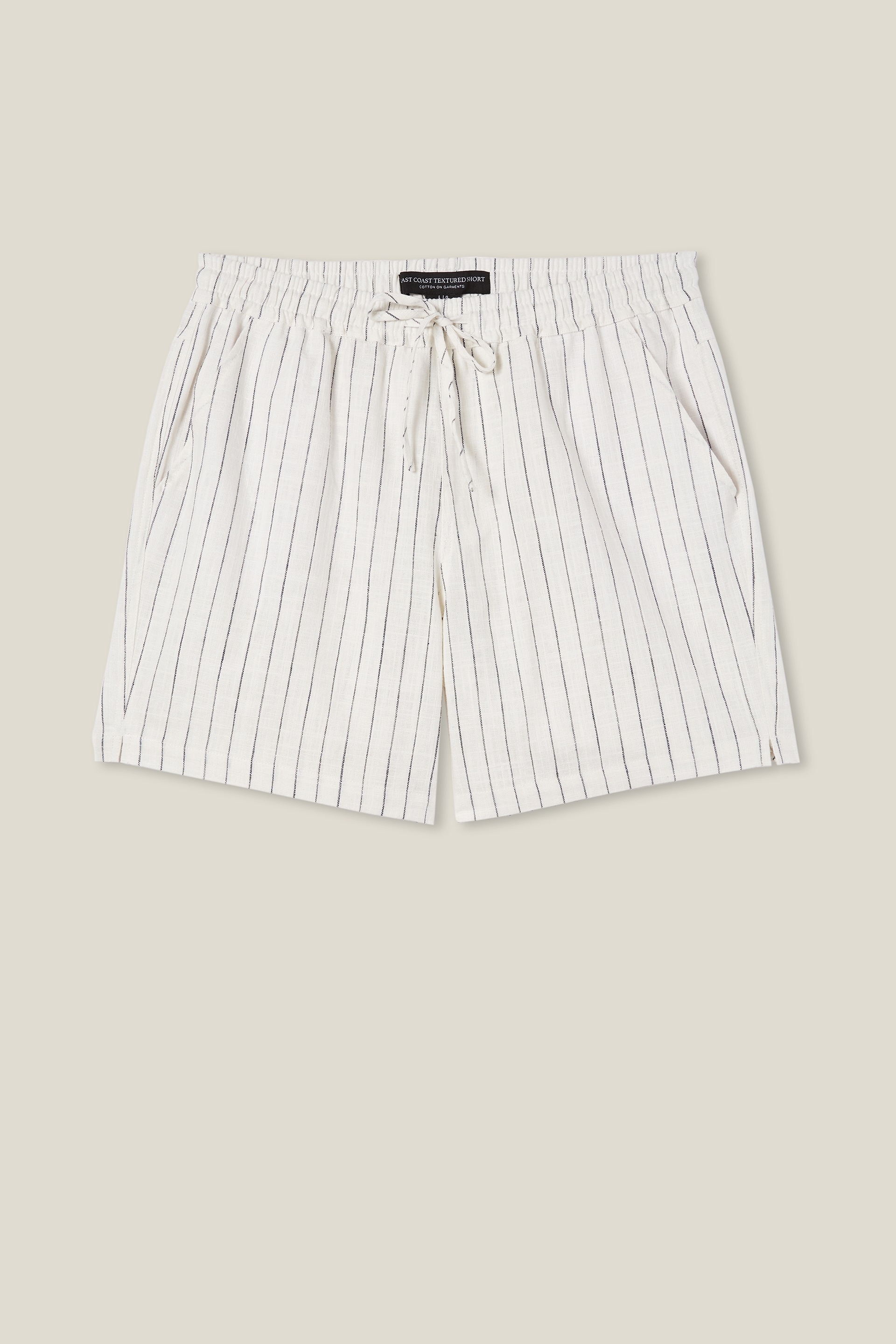 Cotton On Men - East Coast Textured Short - White stripe