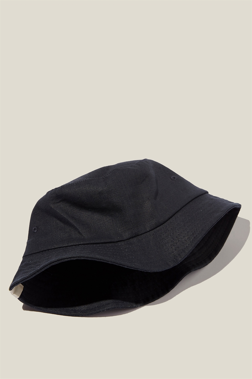 Cotton On Men - Hemp Bucket Hat - Black
