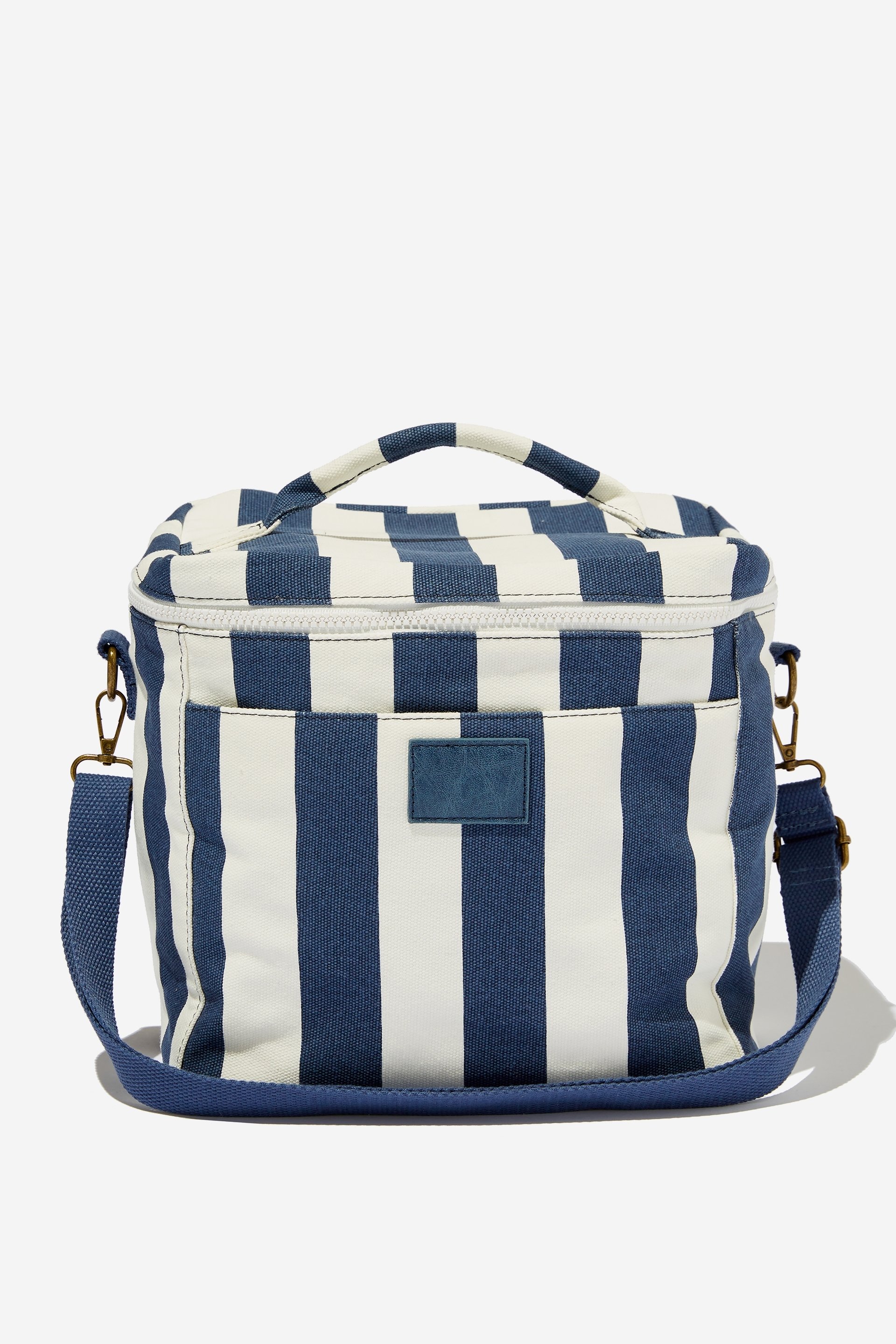 Cotton On Men - Insulated Cooler Bag - Navy/white bold stripe