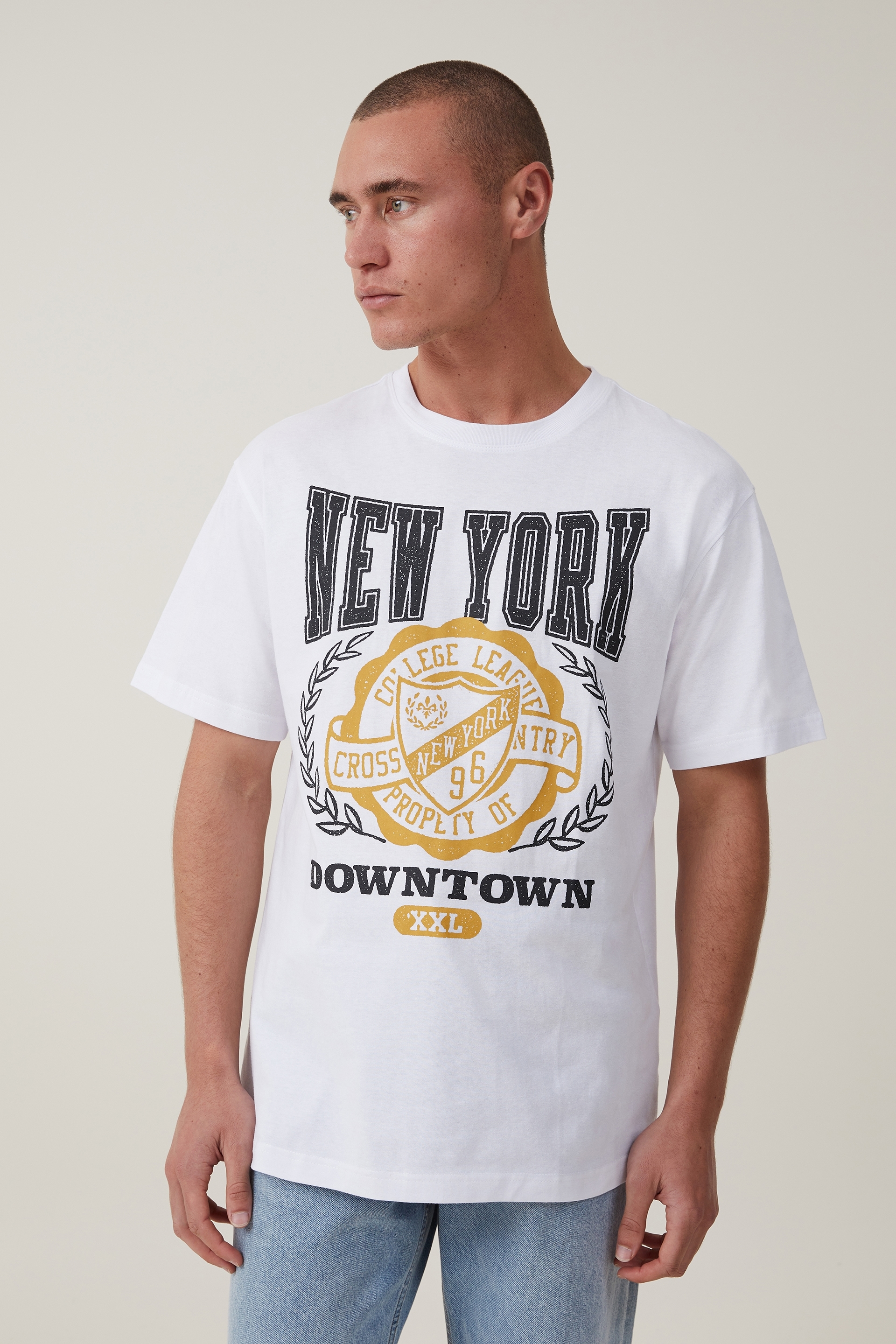 Relaxed Fit Printed T-shirt - White/New York City - Men