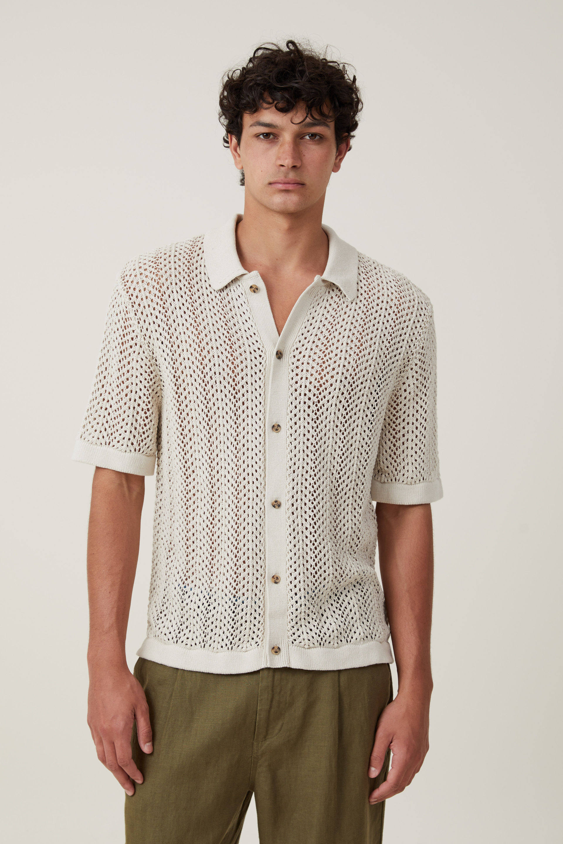 Cotton On Men - Pablo Short Sleeve Shirt - Bone