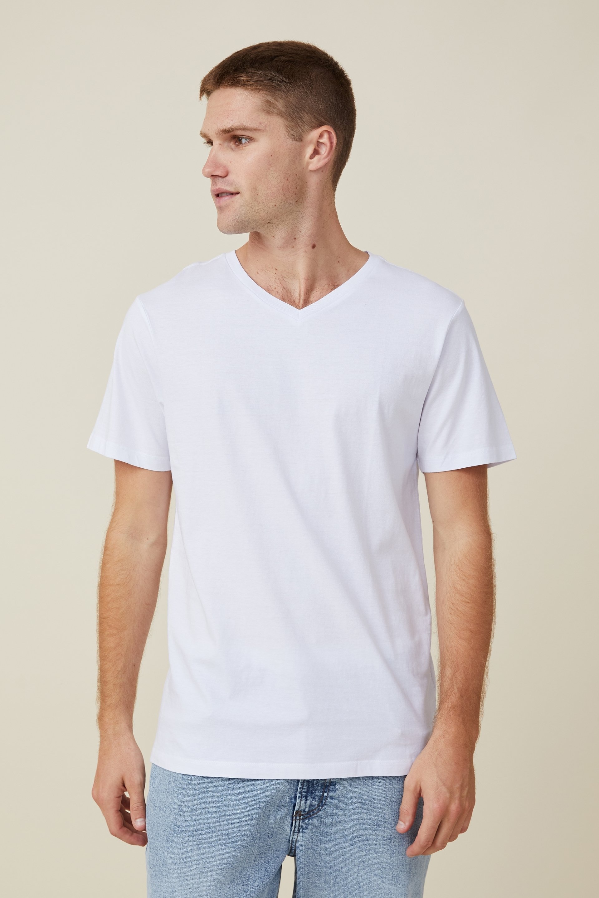 Deep V Neck Tshirt for Men Sexy Low Cut Wide Collar Top Tees Slim