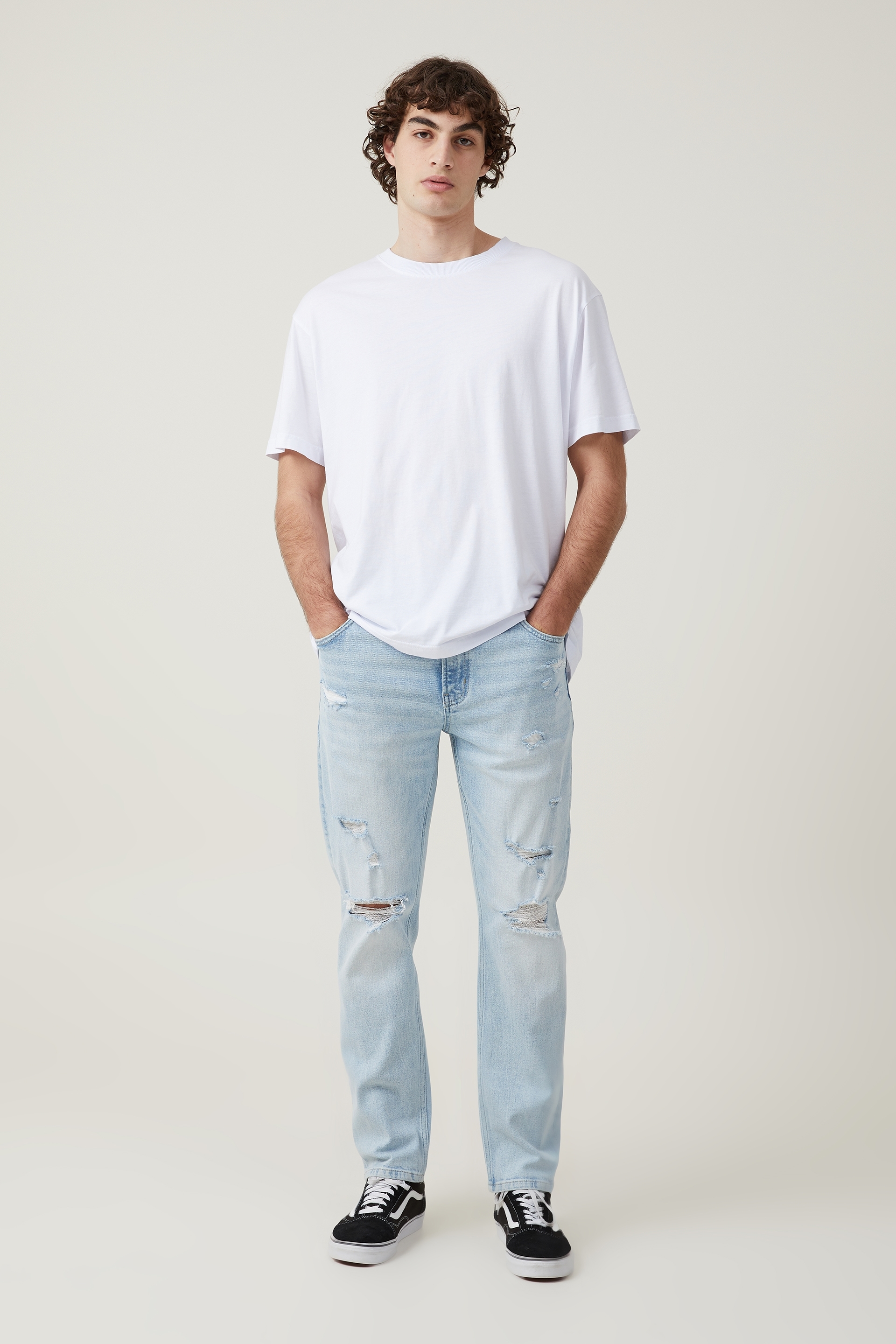 Cotton On Men - Slim Straight Jean - Venice blue ripped