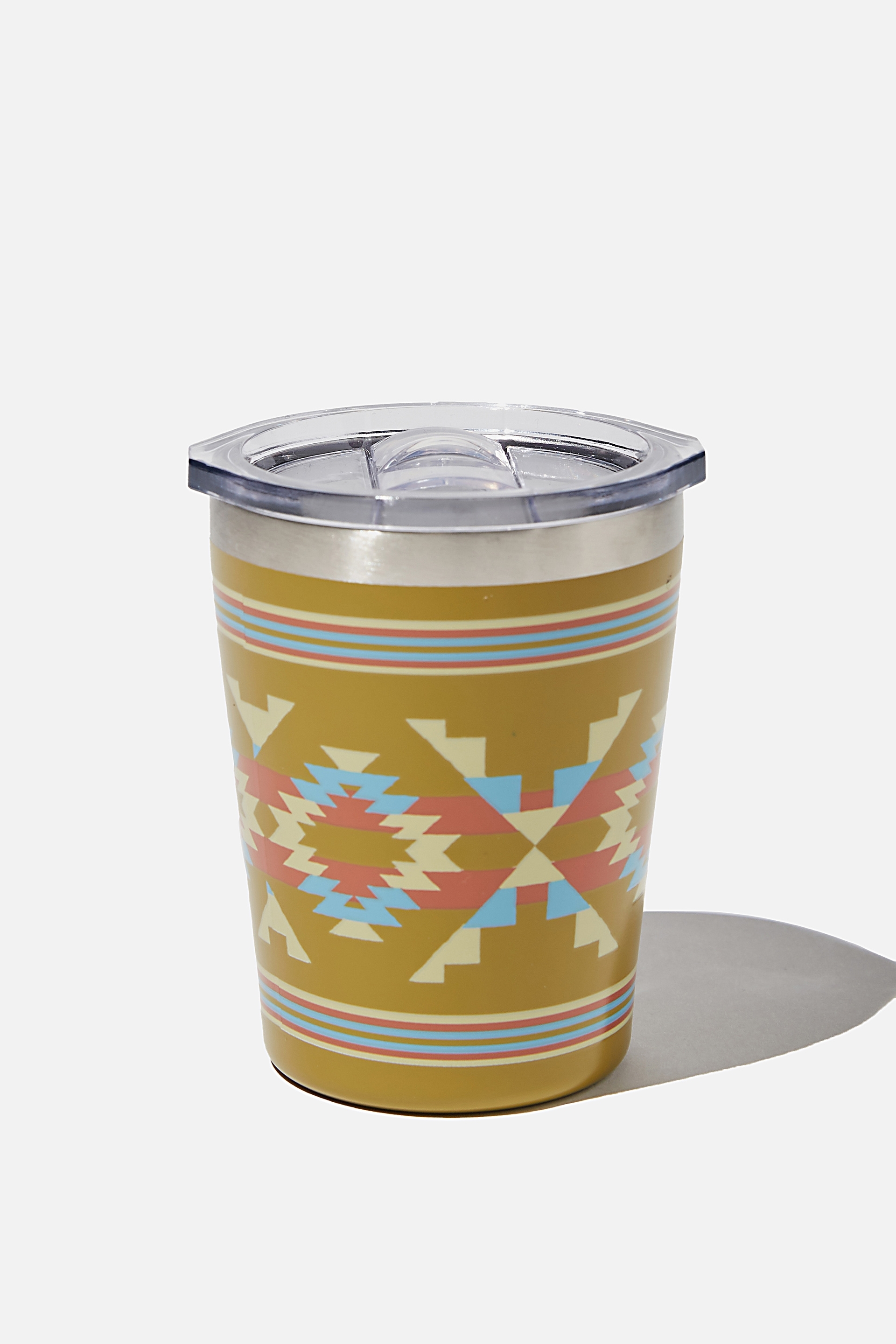 Cotton On Men - Small Stainless Steel Tumbler - Gold ikat