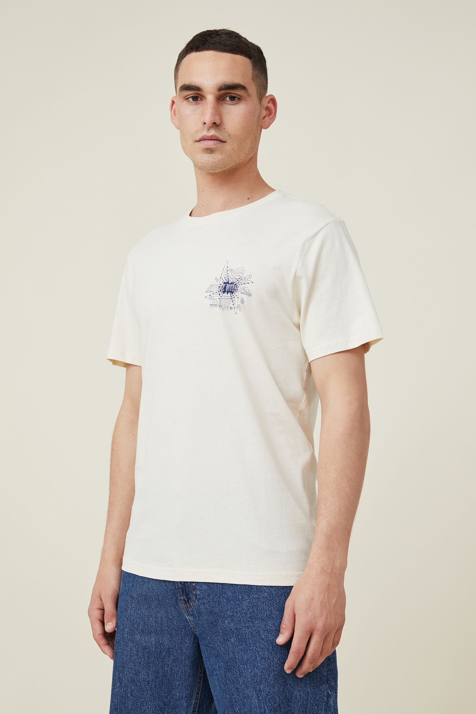Cotton On Men - Tbar Art T-Shirt - Bisque/artificial intelligence