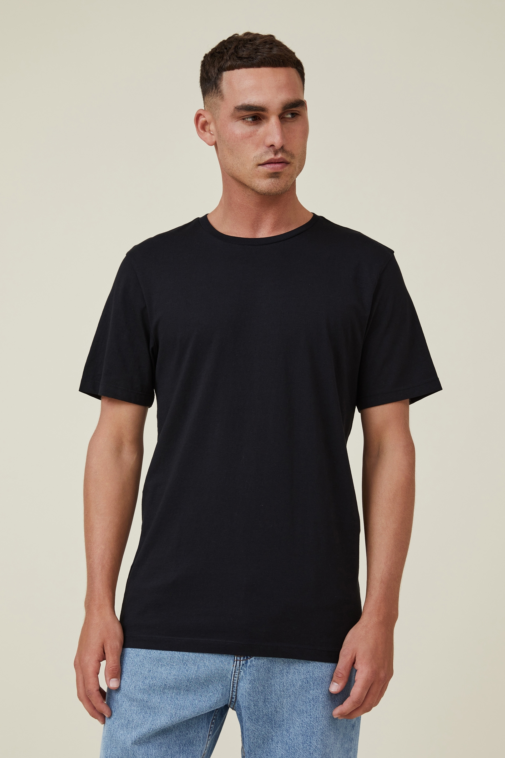Cotton On Men - Organic Regular Fit Crew T-Shirt - Black