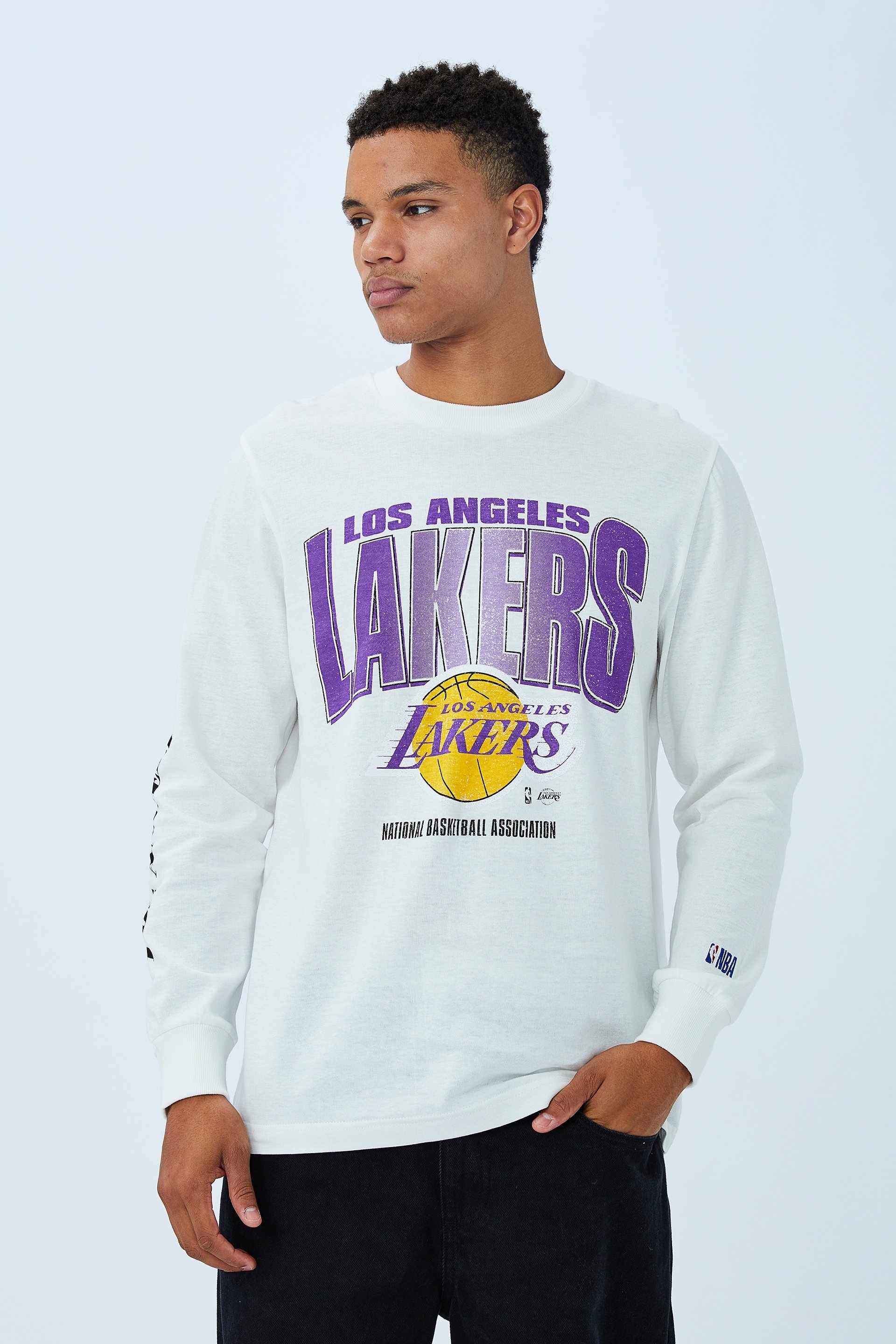 lakers white long sleeve