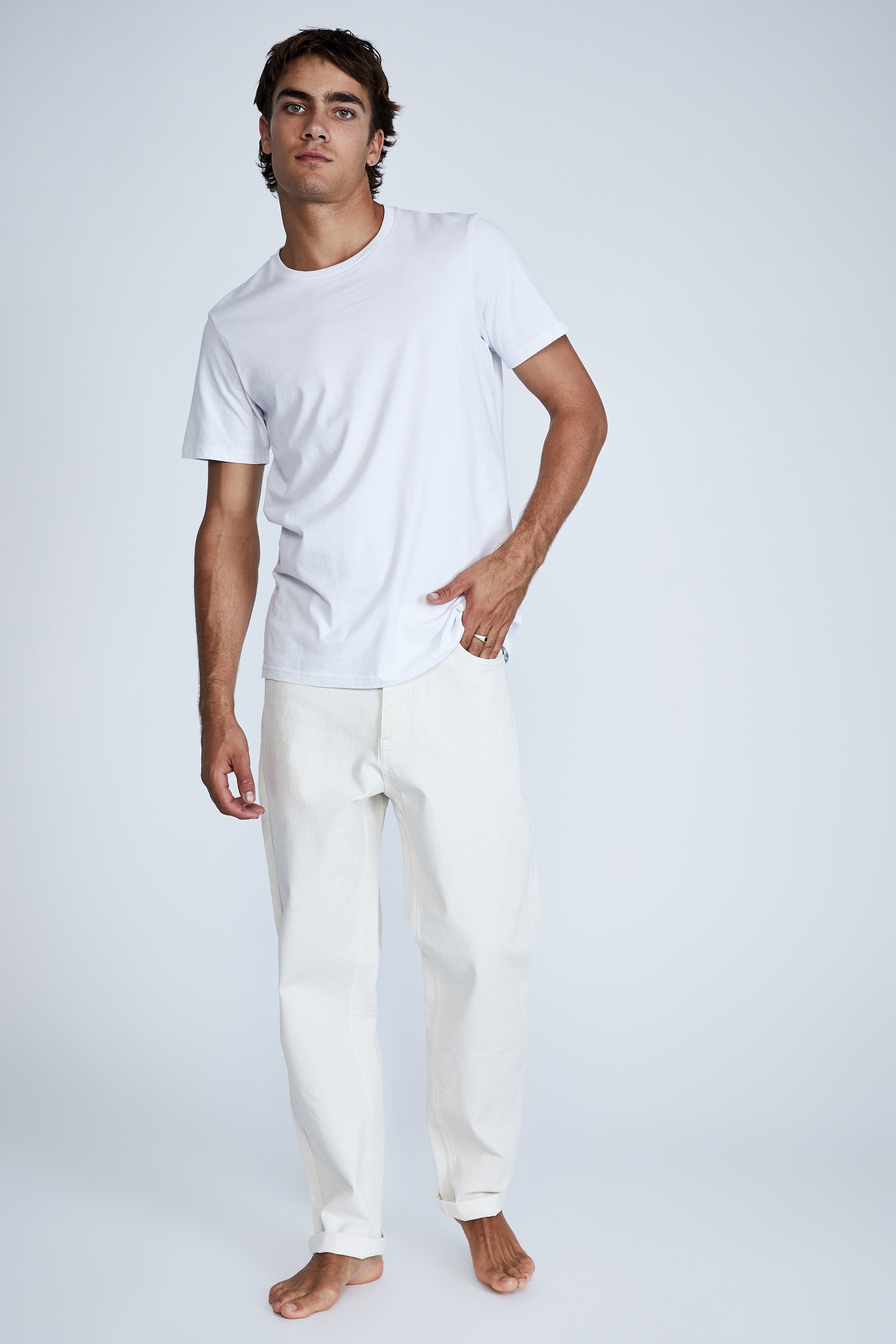 Cotton On Men - Relaxed Tapered Jean - Washed ecru
