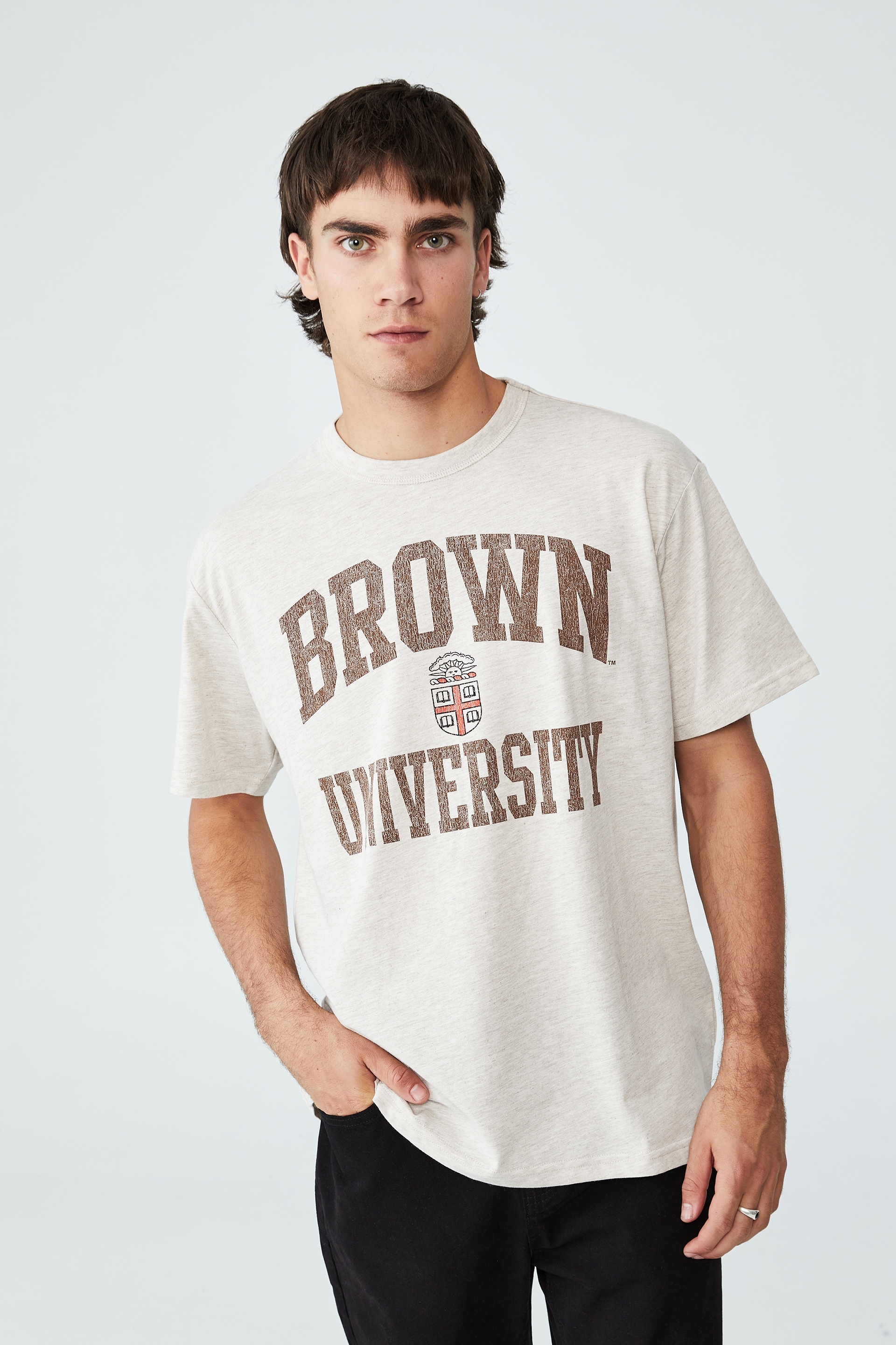Cotton On Men - Special Edition T-Shirt - Lcn bro oatmeal marle/brown university