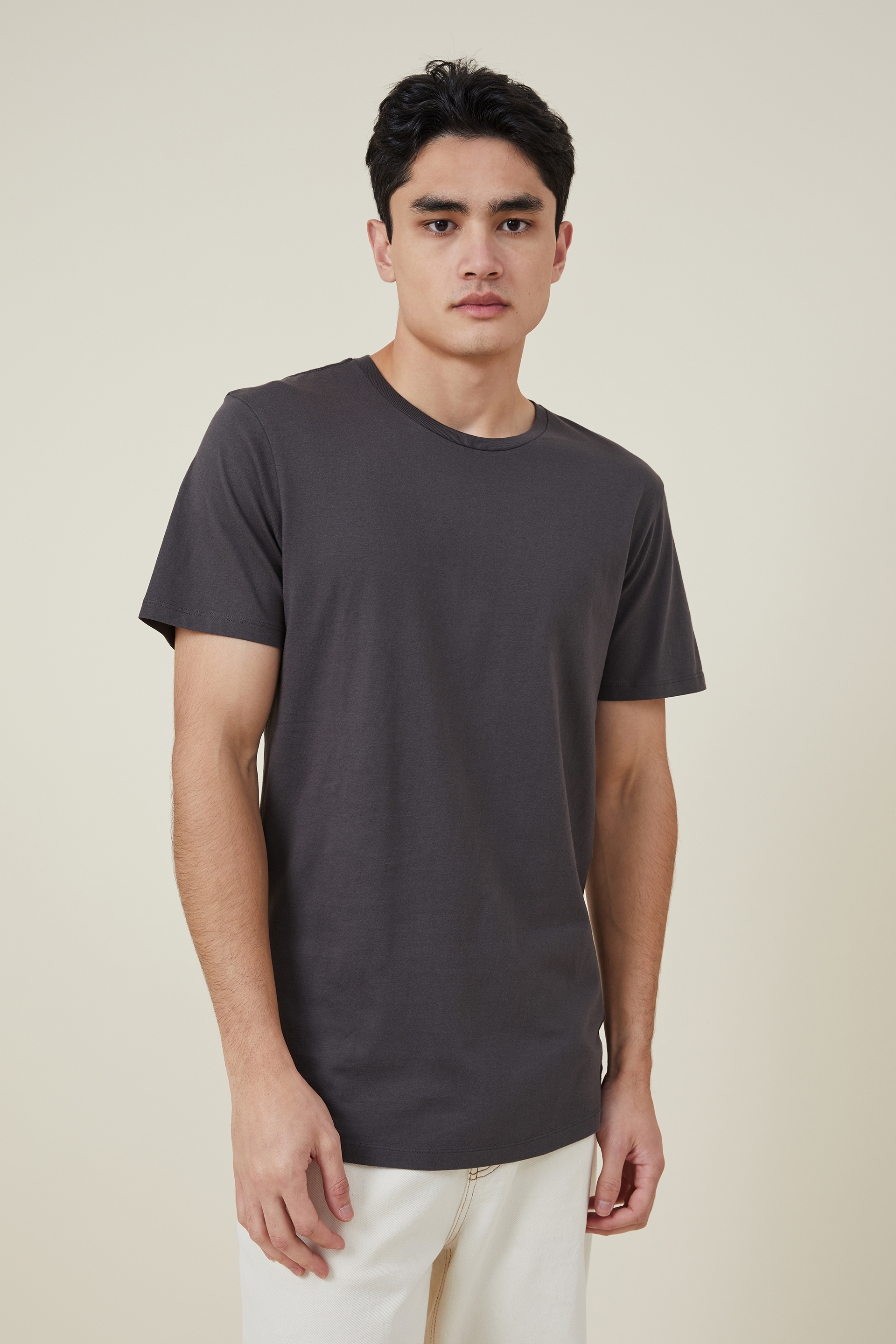Cotton On Men - Organic Longline T-Shirt - Faded slate