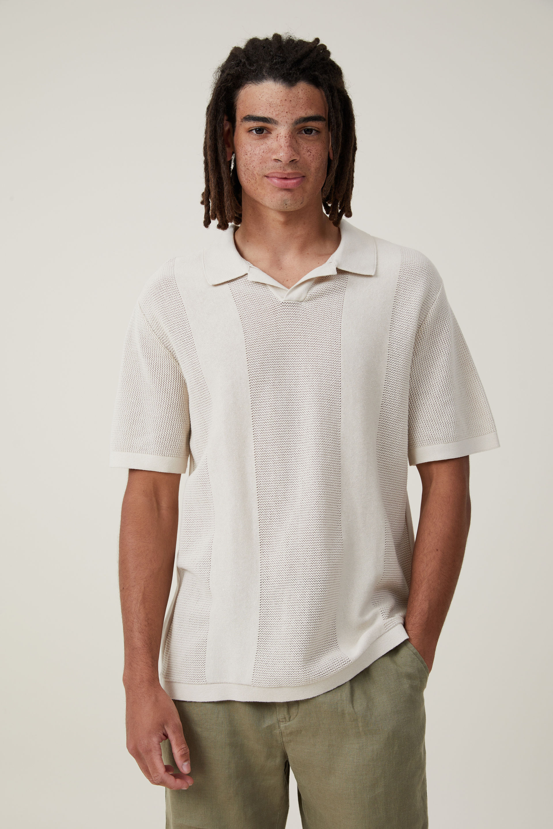 Cotton On Men - Resort Short Sleeve Polo - Natural