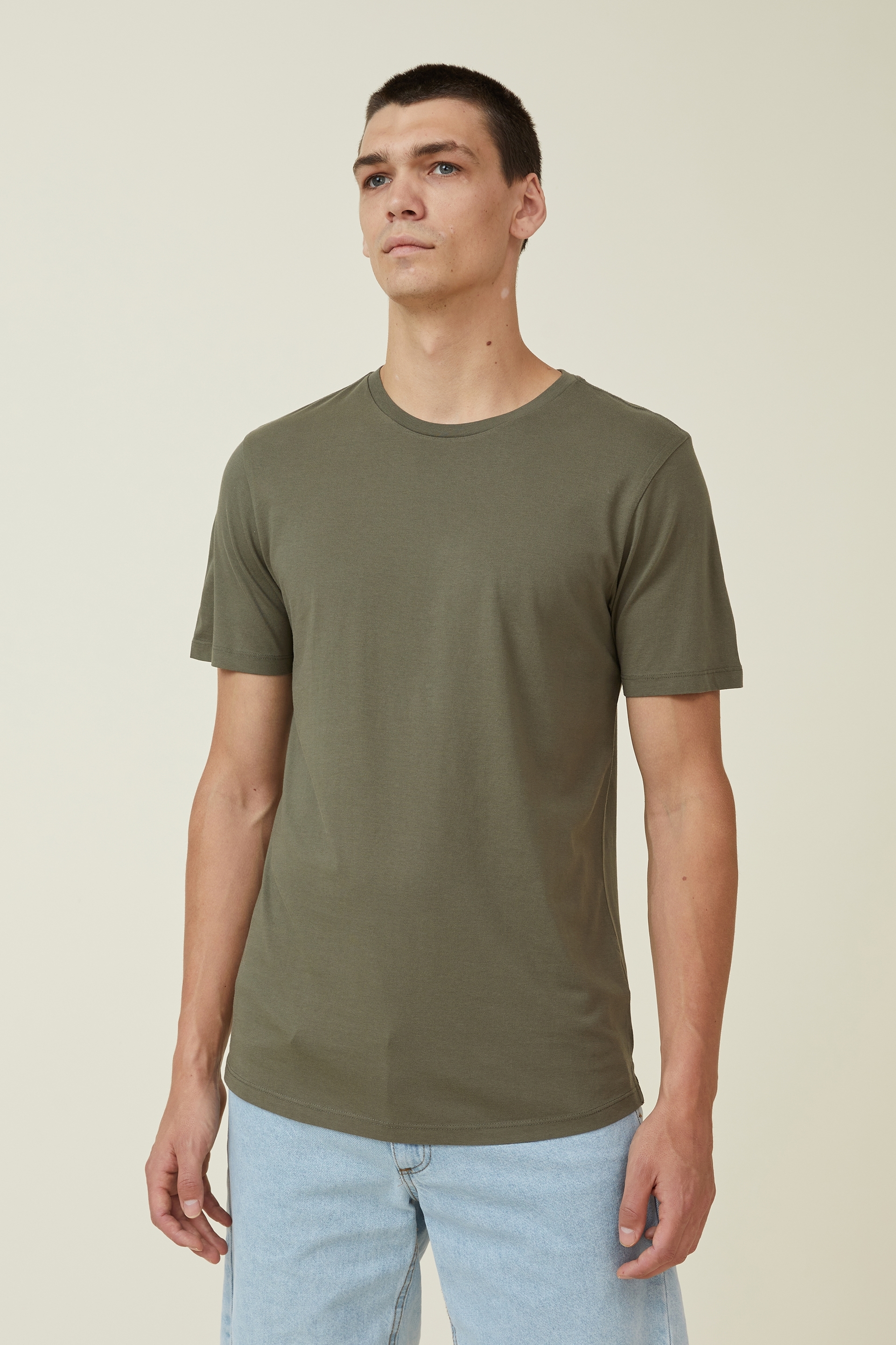 Cotton On Men - Organic Longline T-Shirt - Military