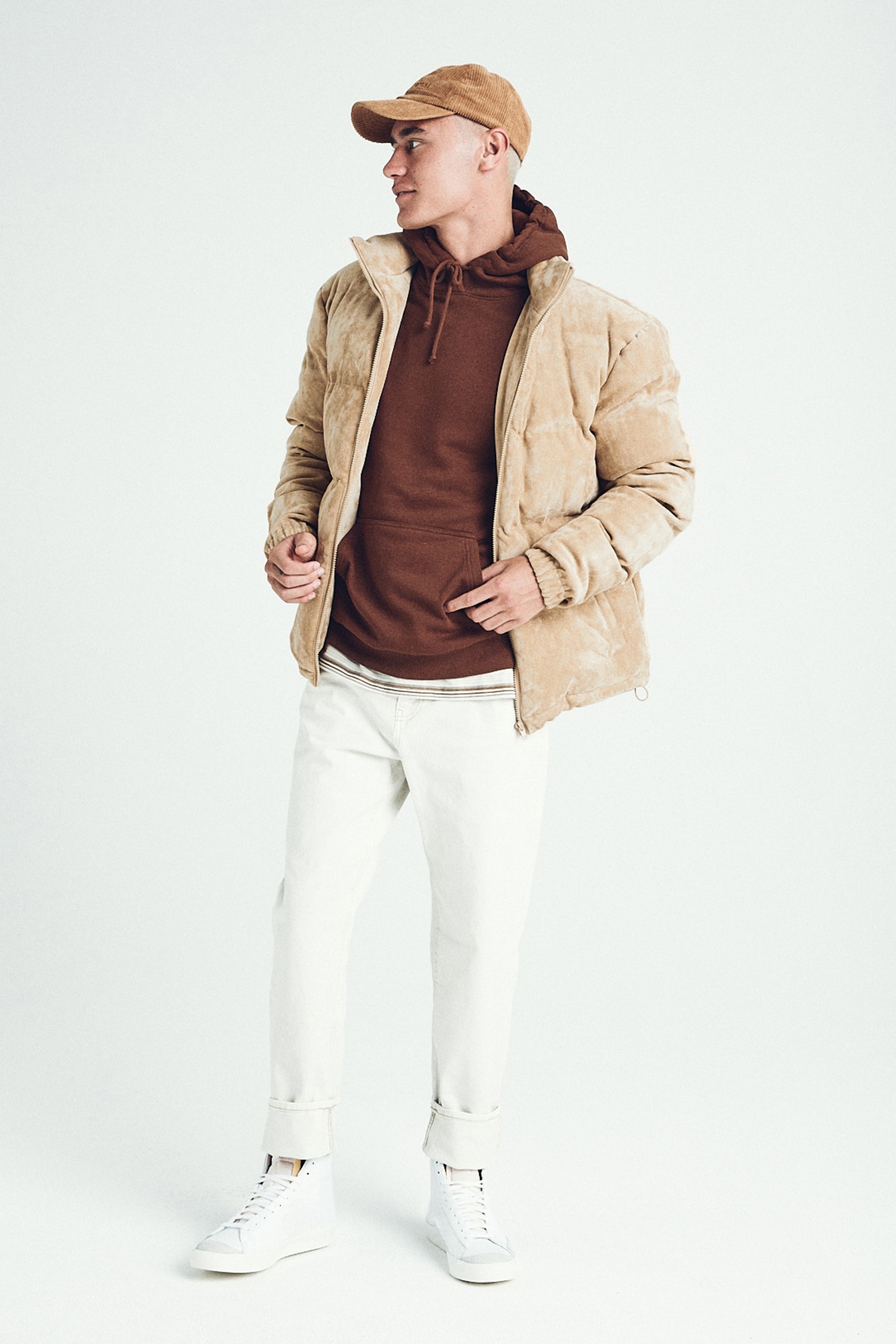 suede puffer jacket mens