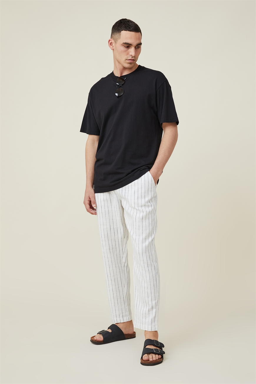 Cotton On Men - East Coast Textured Pant - White stripe