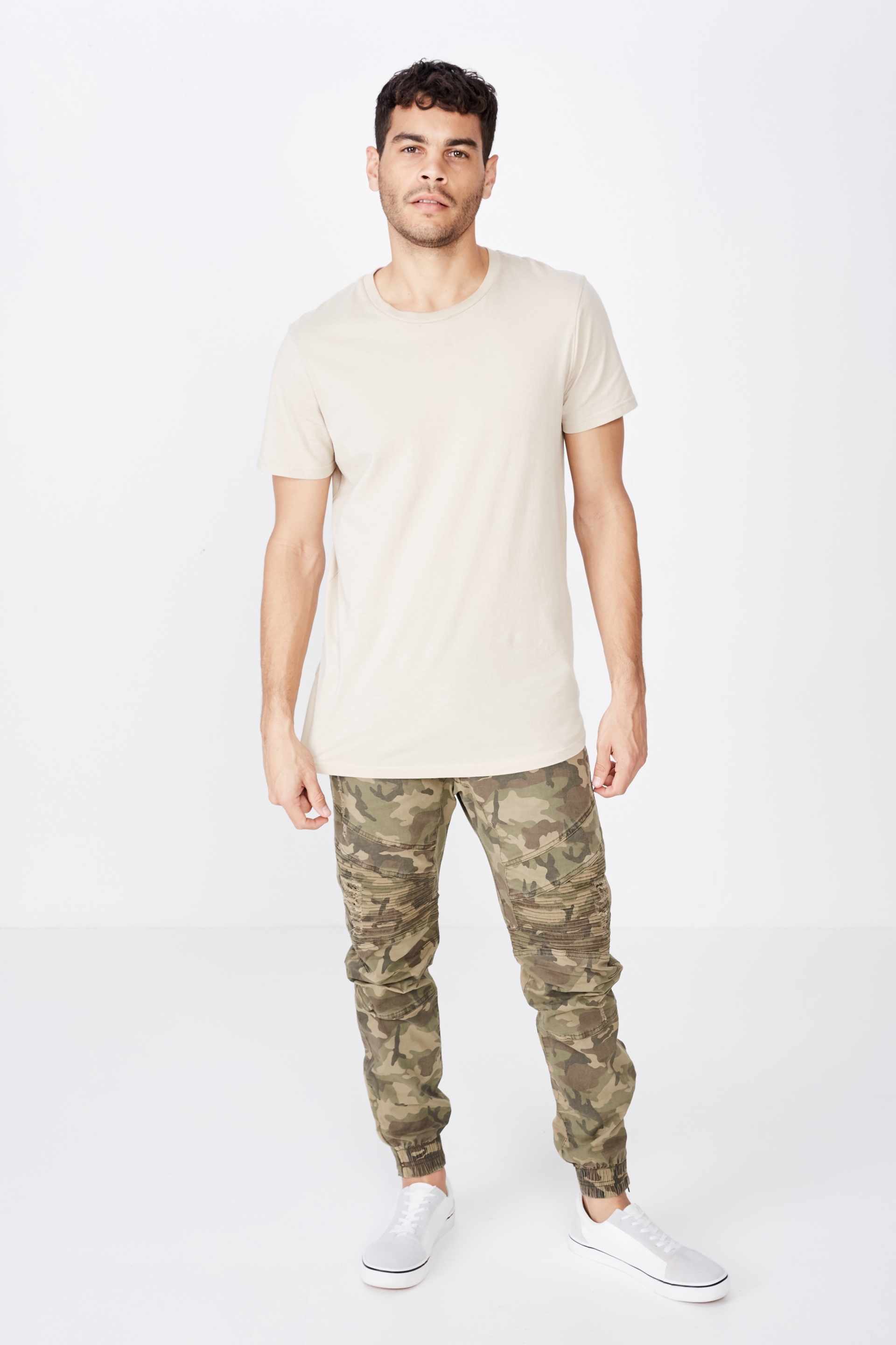 camo ripped joggers