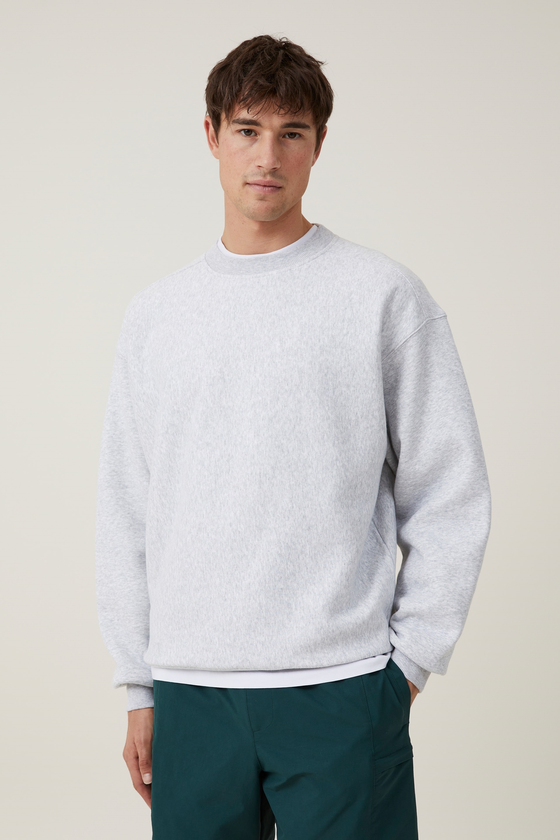 Cotton On Men - Oversized Crew Sweater - Grey marle