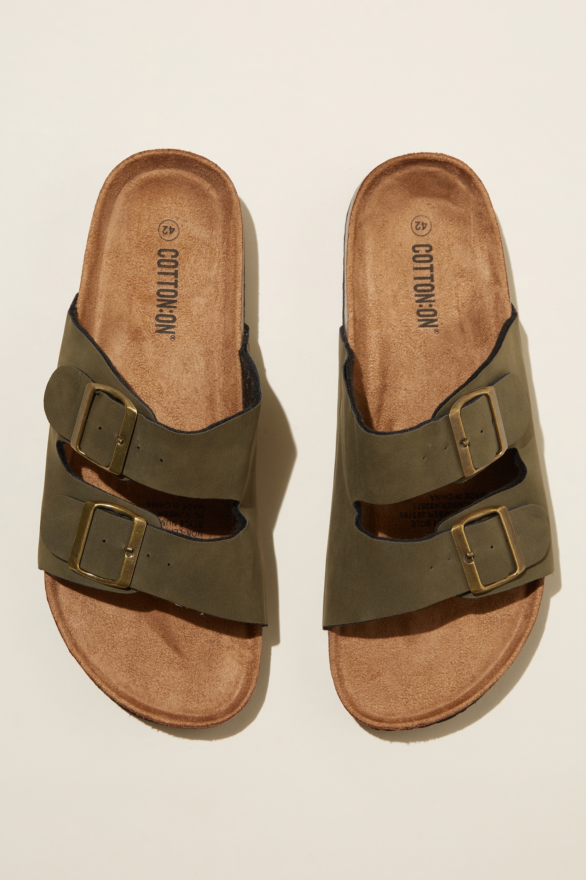 Interbios 7206 Bio Double buckle sandals for men in brown