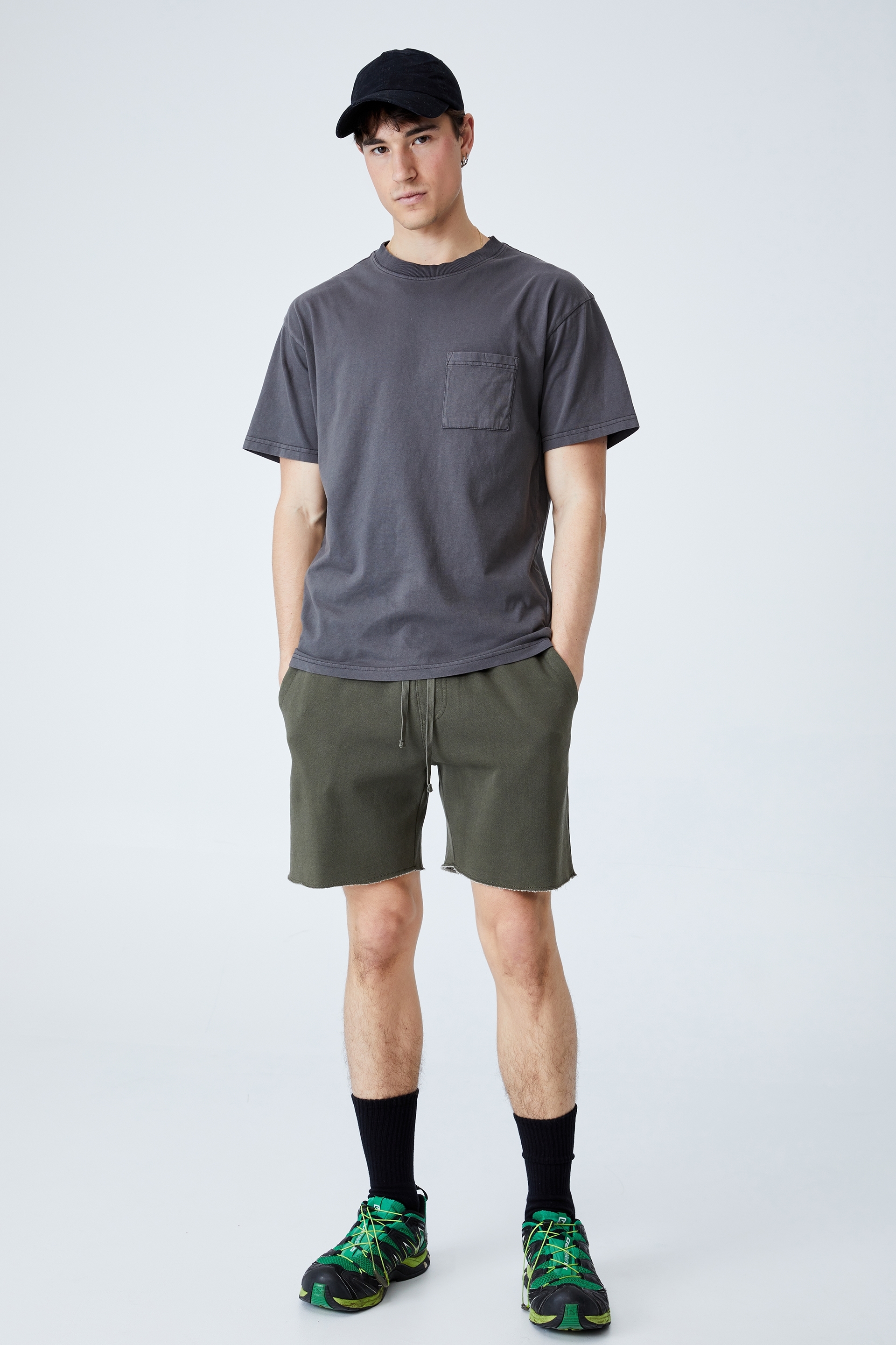 Khaki hot sale fleece shorts