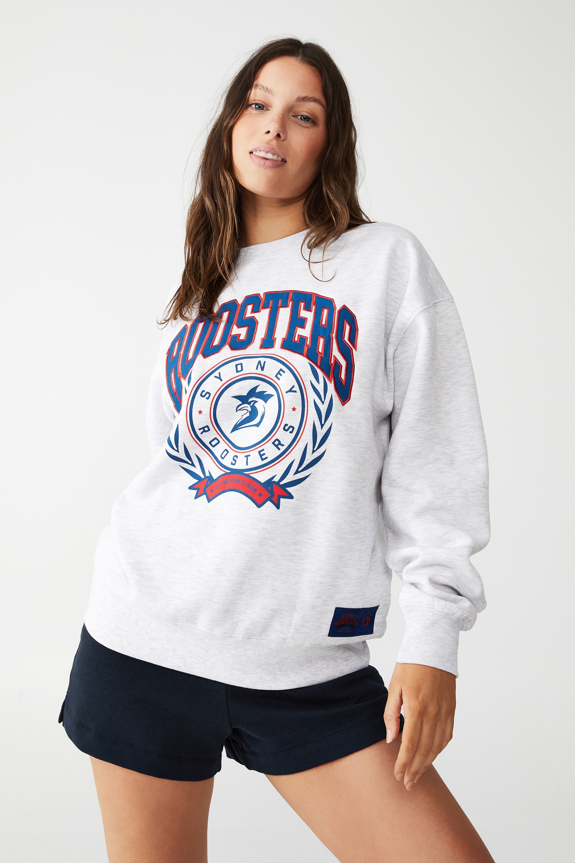 NRL - Nrl Womens Applique College Crew - Roosters