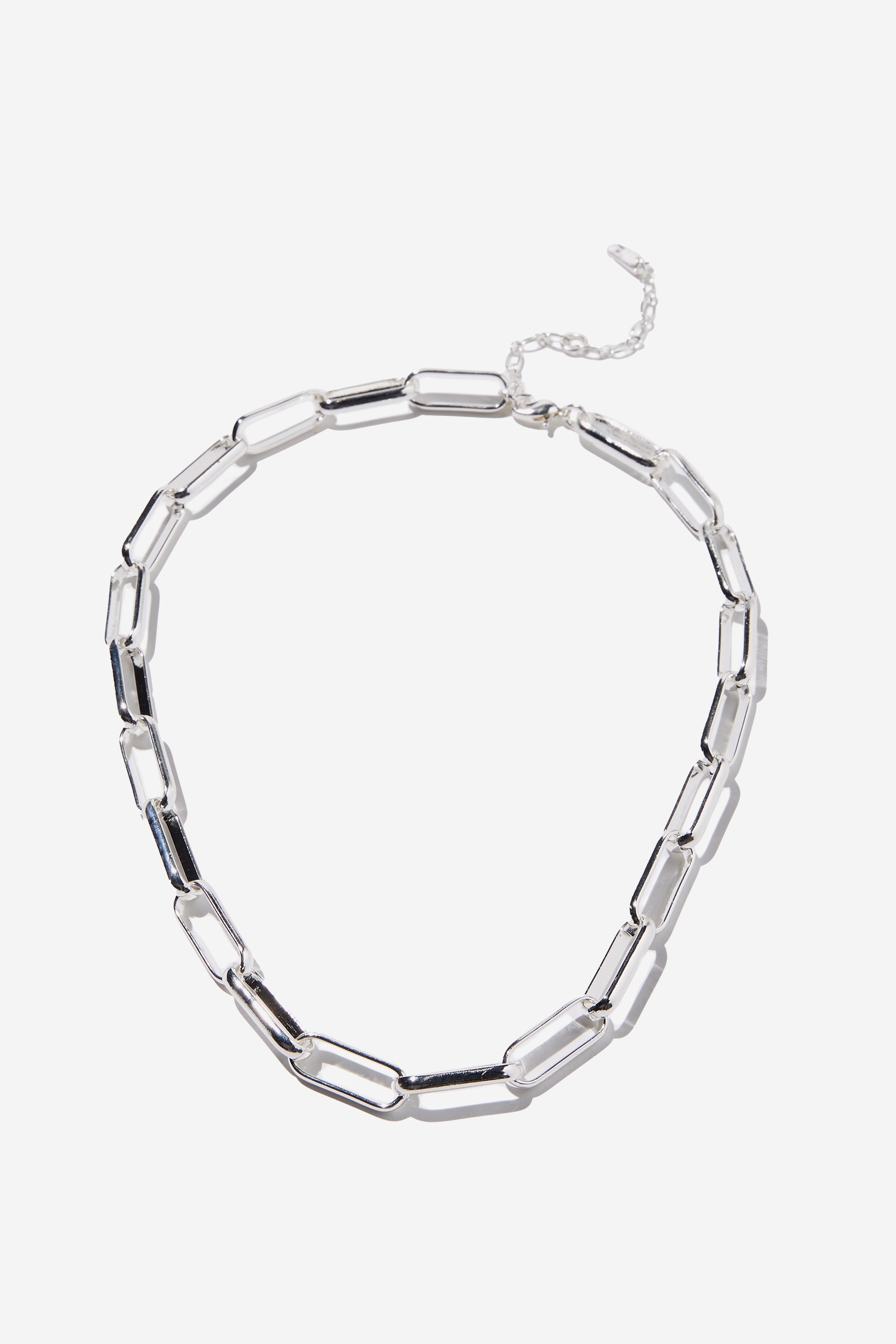 Rubi - Premium Forever Necklace - Sterling silver plated rectangle links