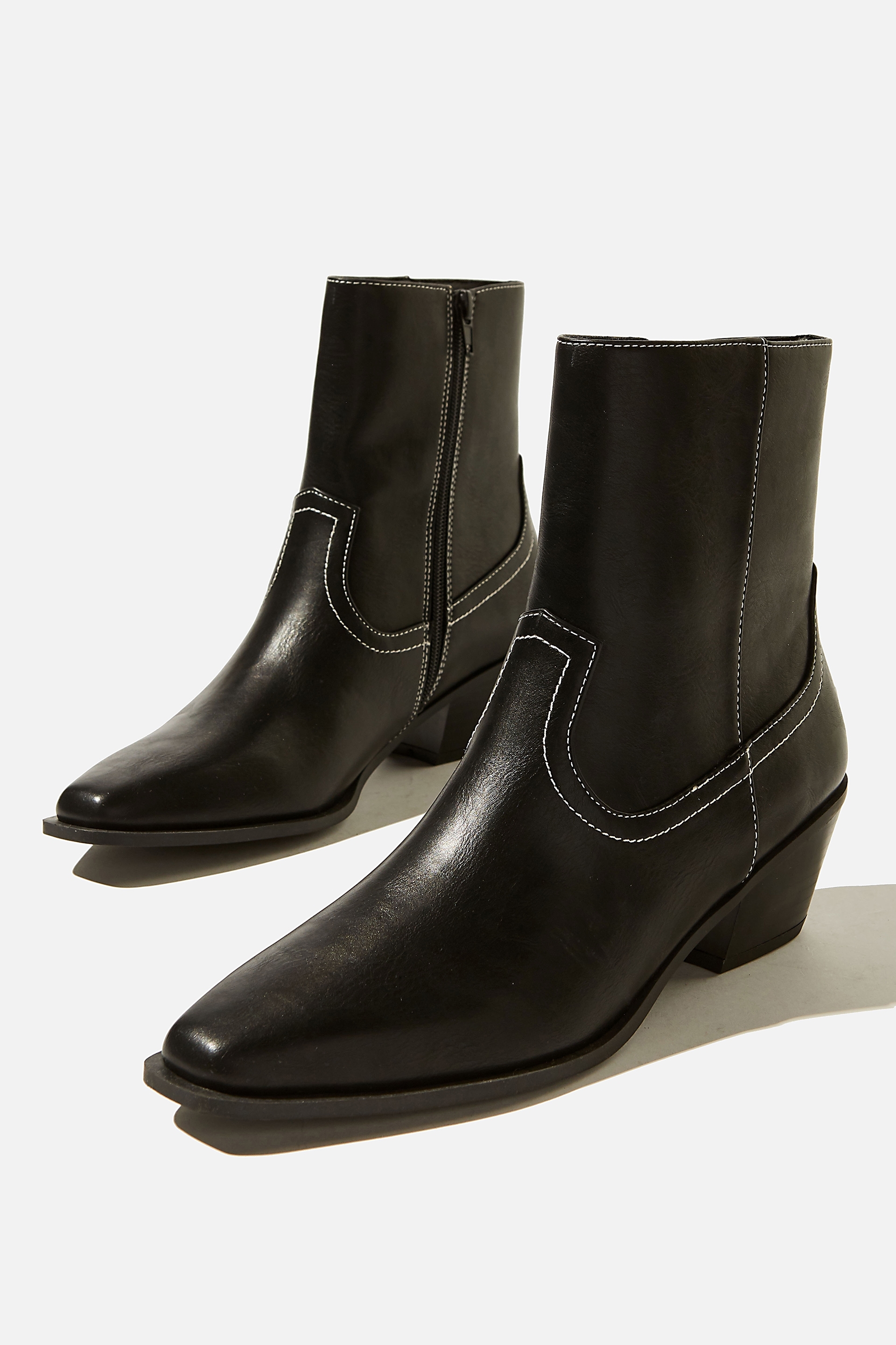 Rubi - Marlie Minimal Western Boot - Black smooth