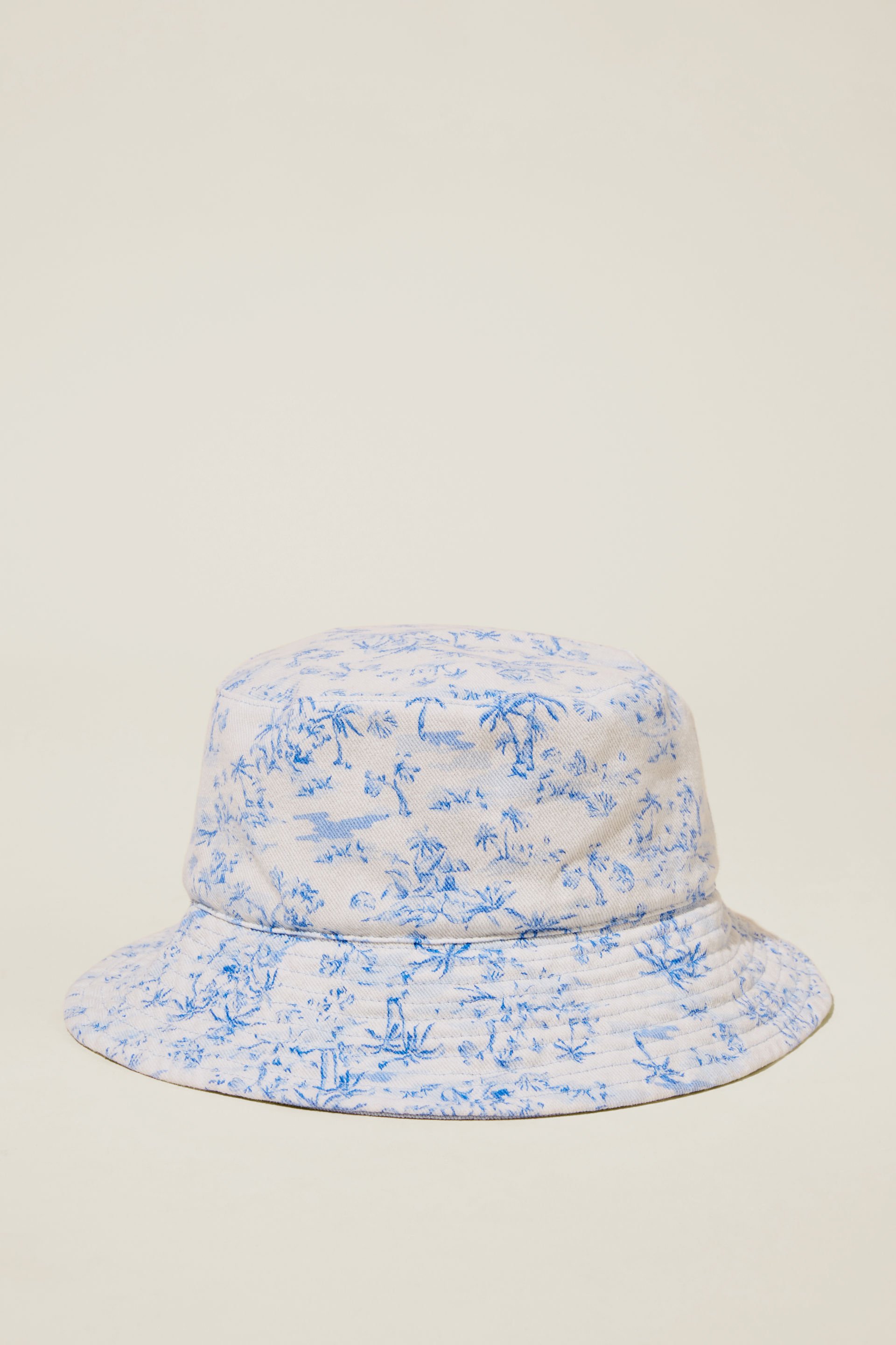 Rubi - Reversible Bianca Bucket Hat - Tropical toile/pacific blue