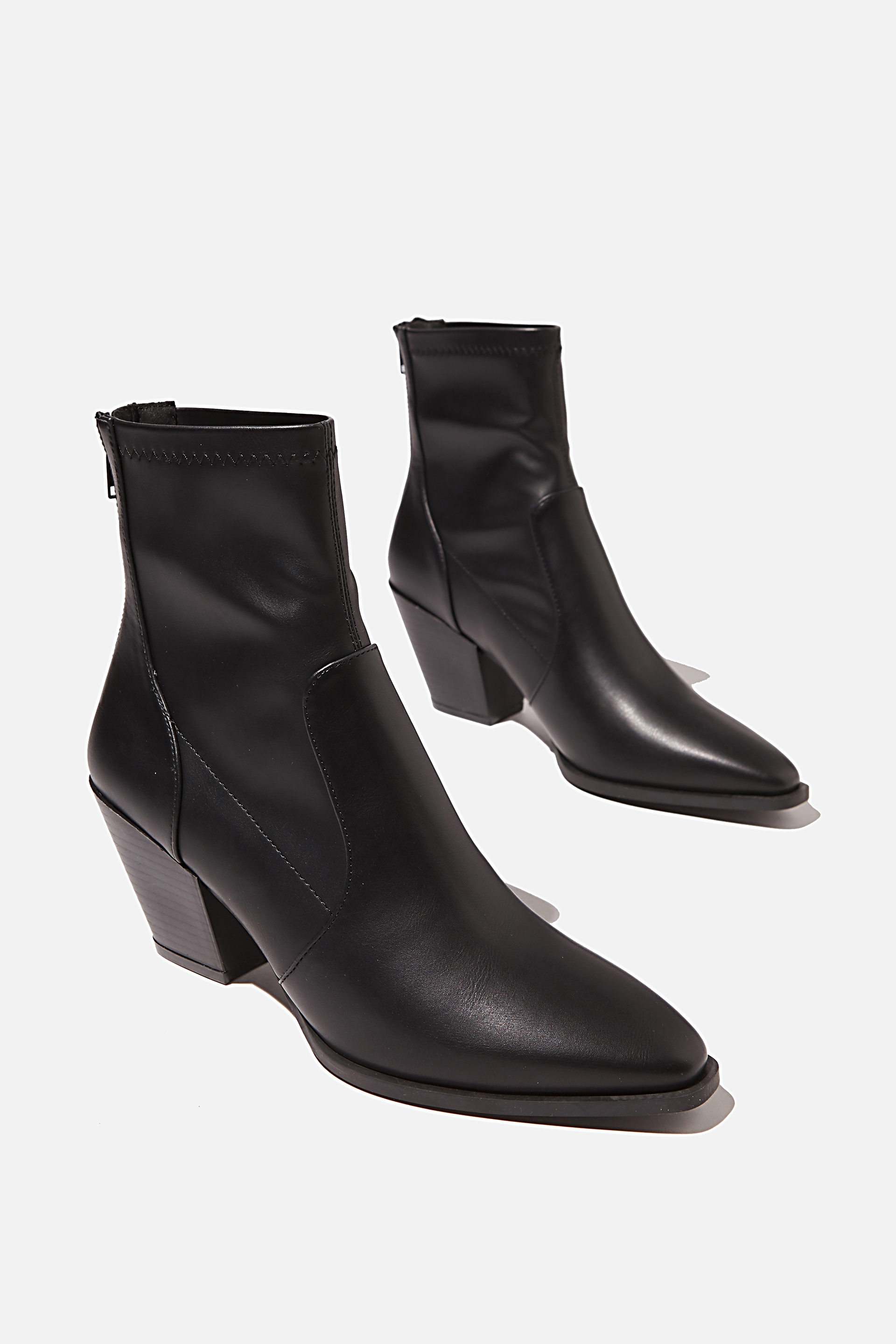 Rubi - Stassi Western Sock Boot - Black smooth