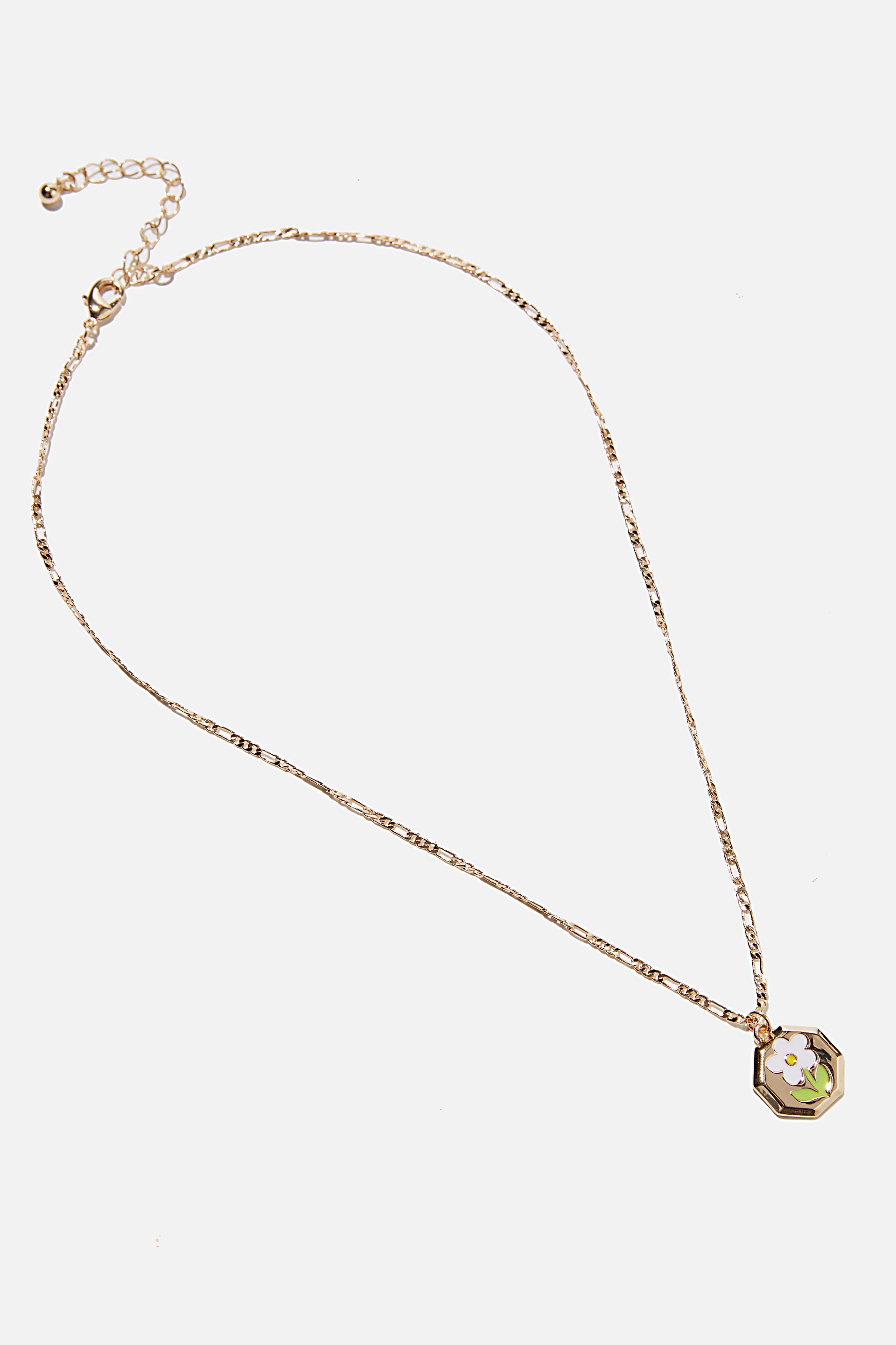 Rubi - Keepsake Pendant Necklace - Daisy enamel gold