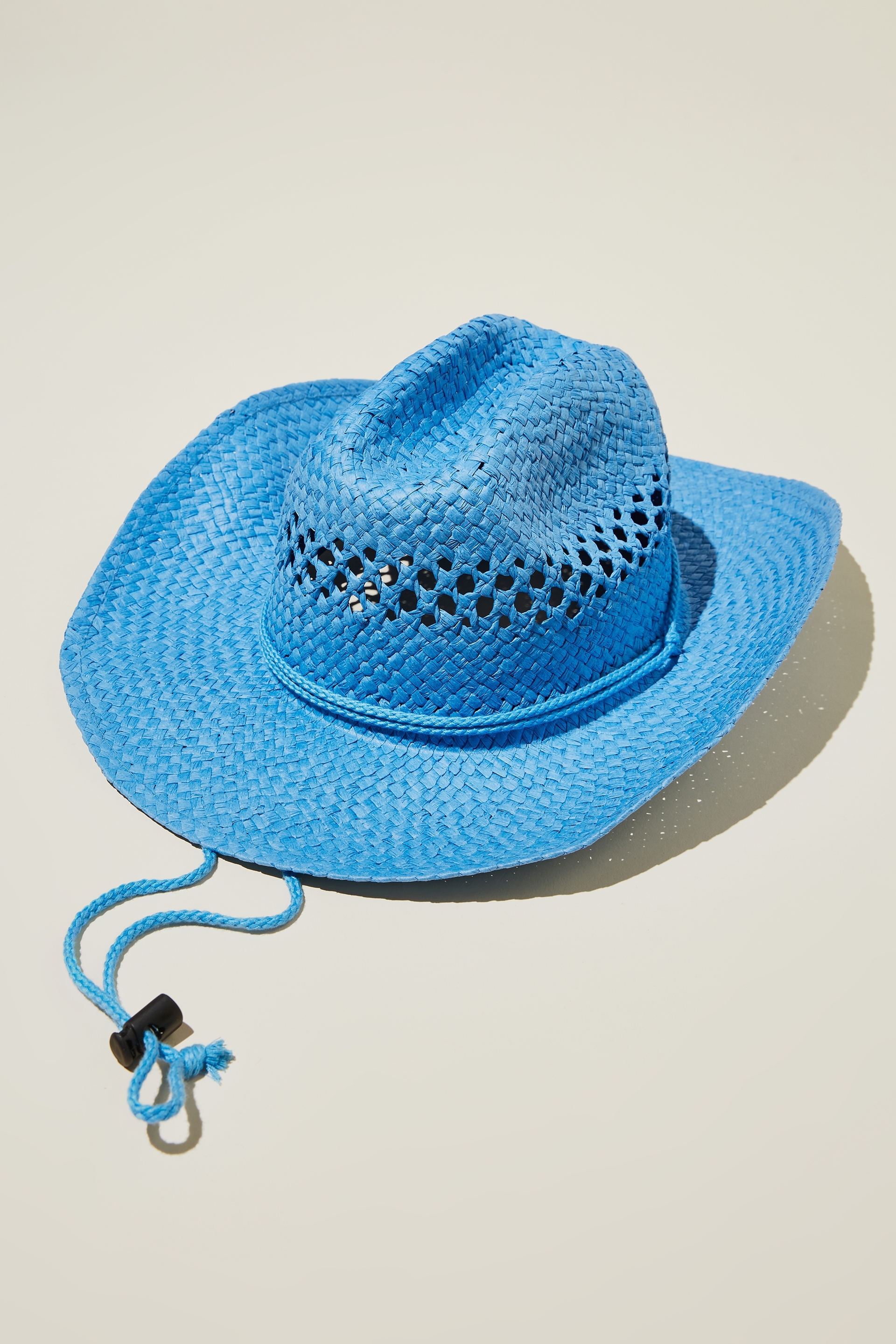 blue straw cowboy hat