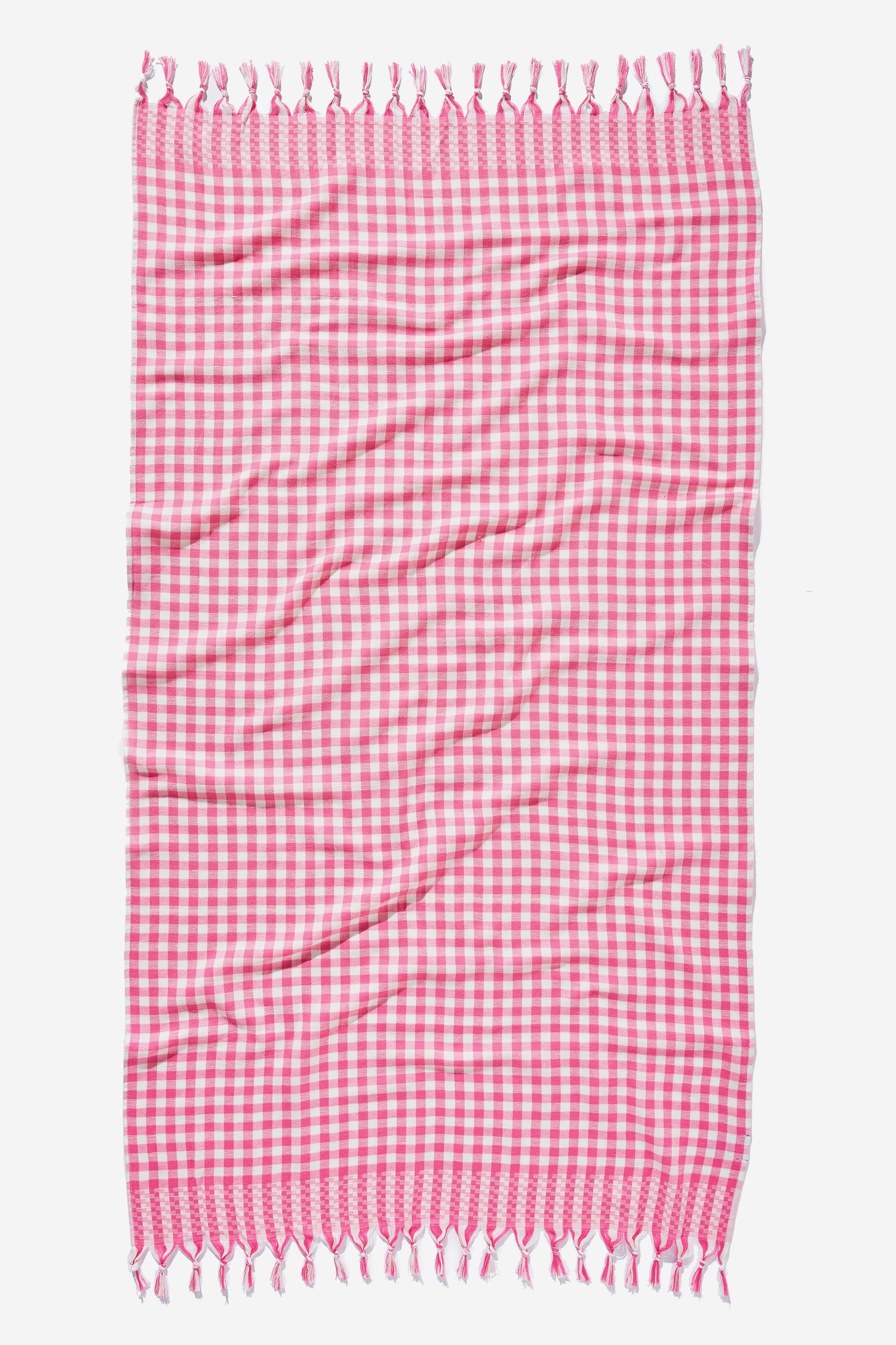 Rubi - Whitehaven Lightweight Towel - Pink milly micro gingham