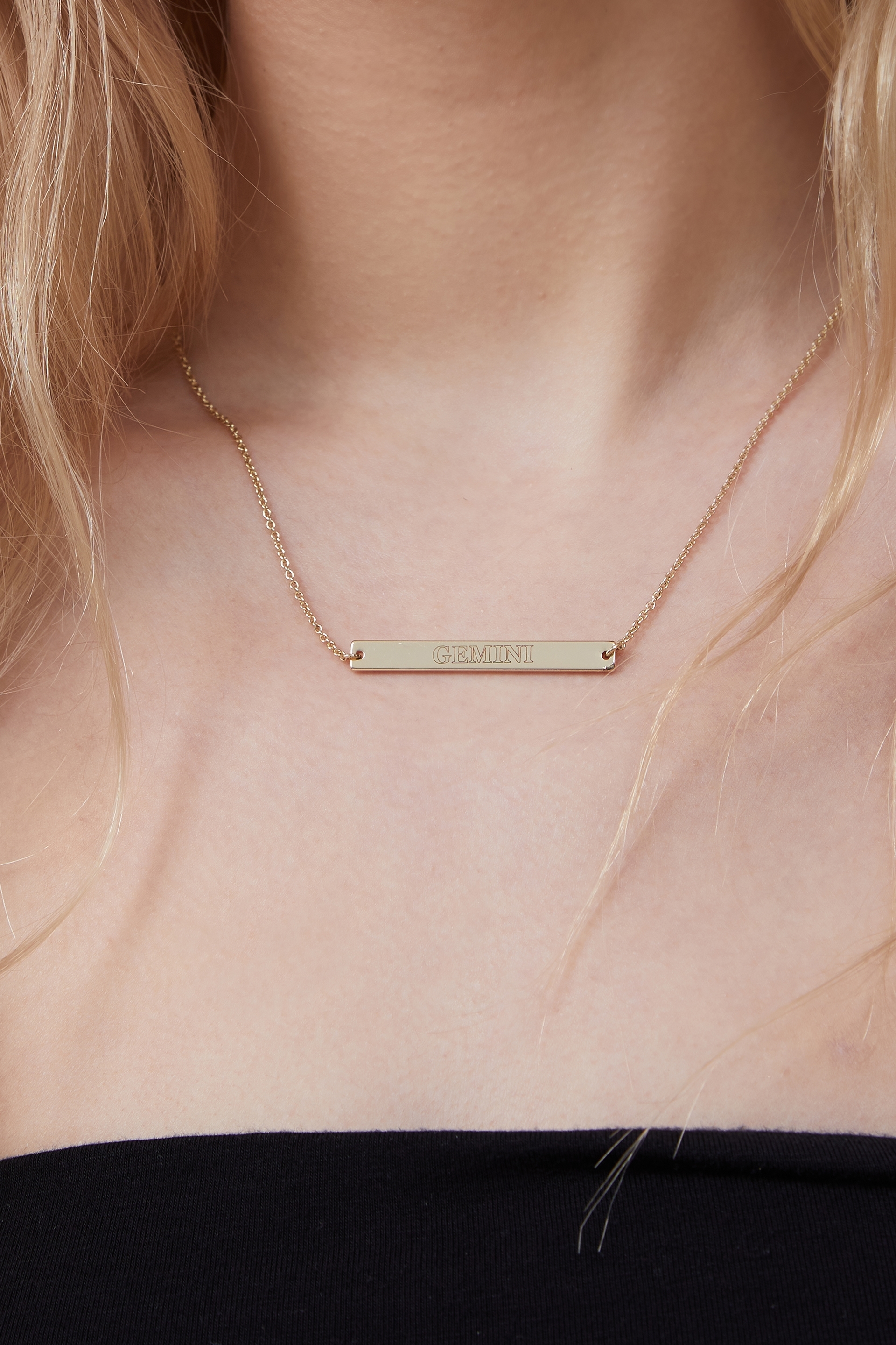 Rubi - Personalised Premium Pendant Necklace Gold Plated - Gold plated bar