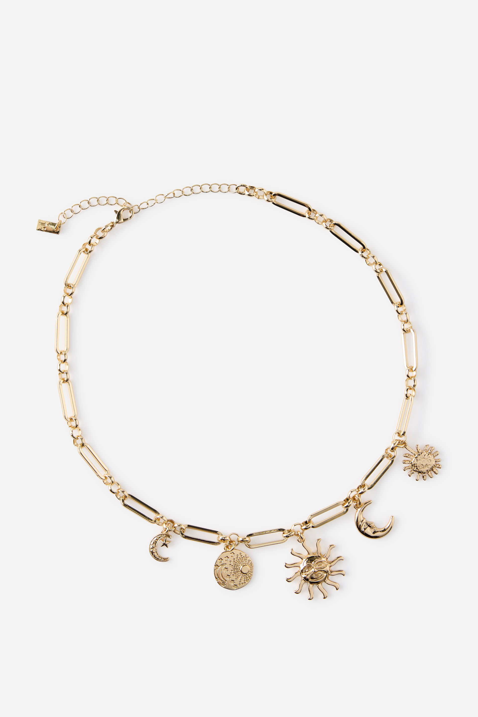 Rubi - Pendant Necklace - Up gold sun multi charm