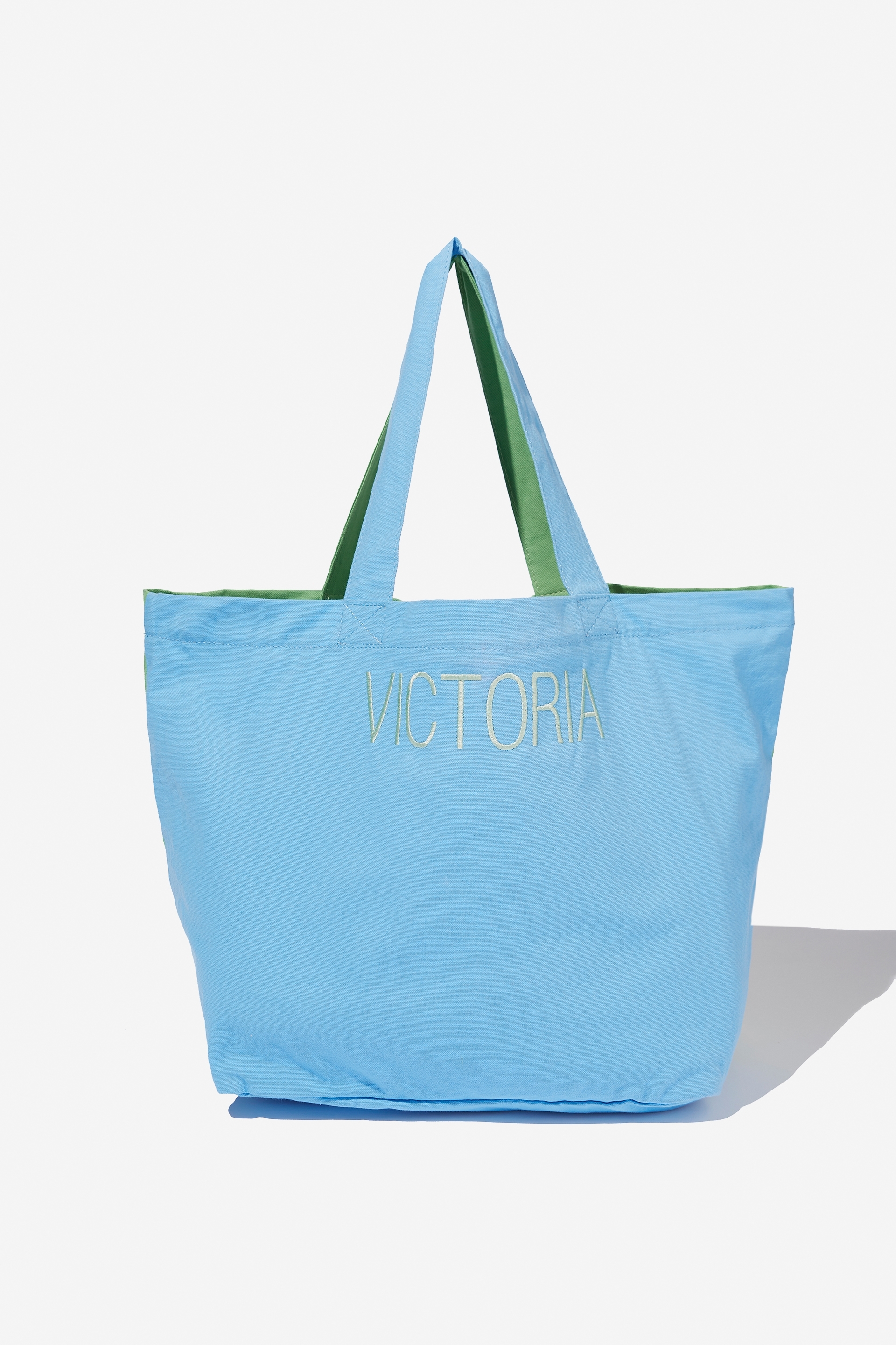 Rubi - Personalised Everyday Canvas Tote - Blue/green