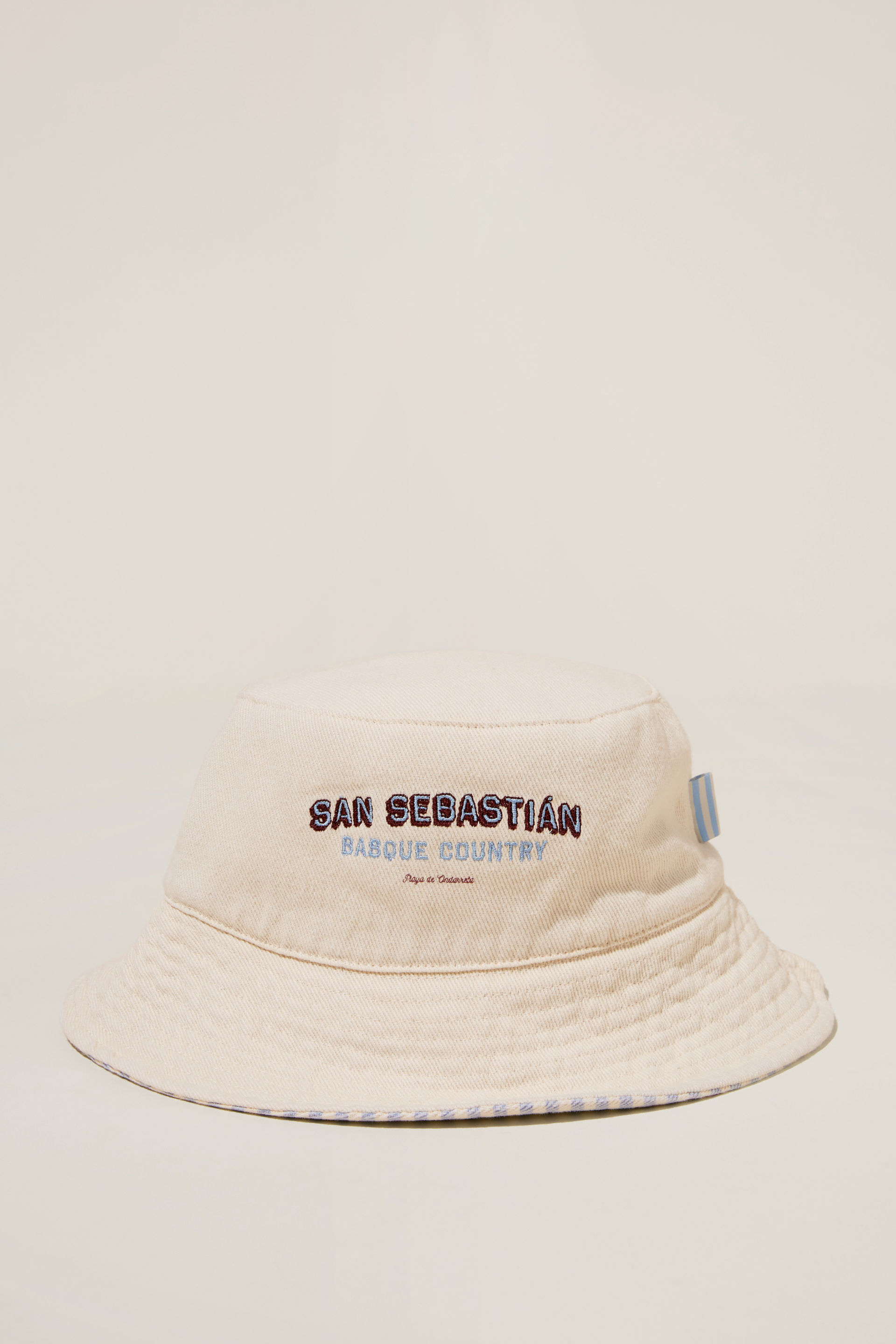 Rubi - Reversible Bianca Bucket Hat - San sebastian/ecru blue stripe