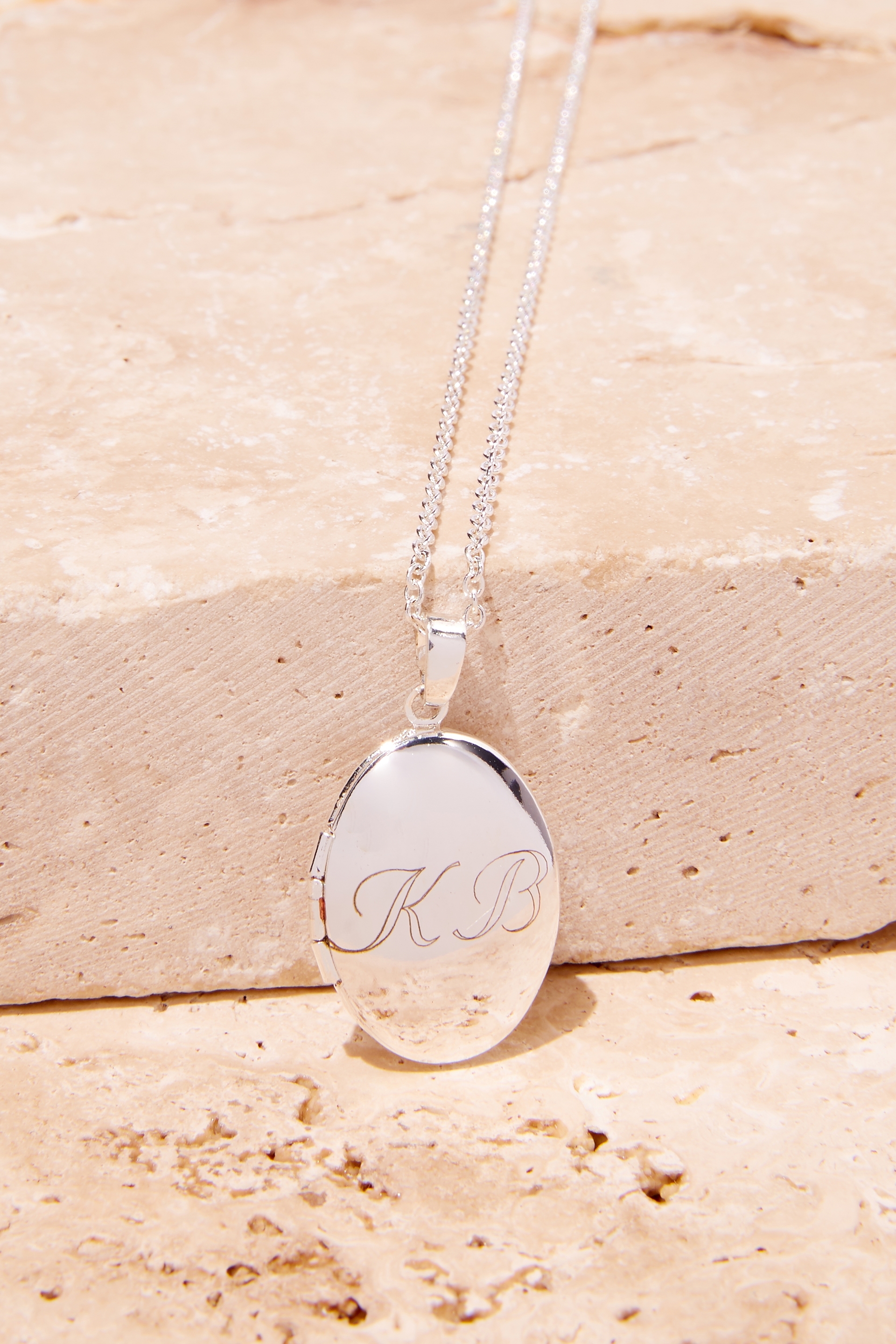 Rubi - Personalised Premium Pendant Necklace Silver Plate - Sterling silver plated locket