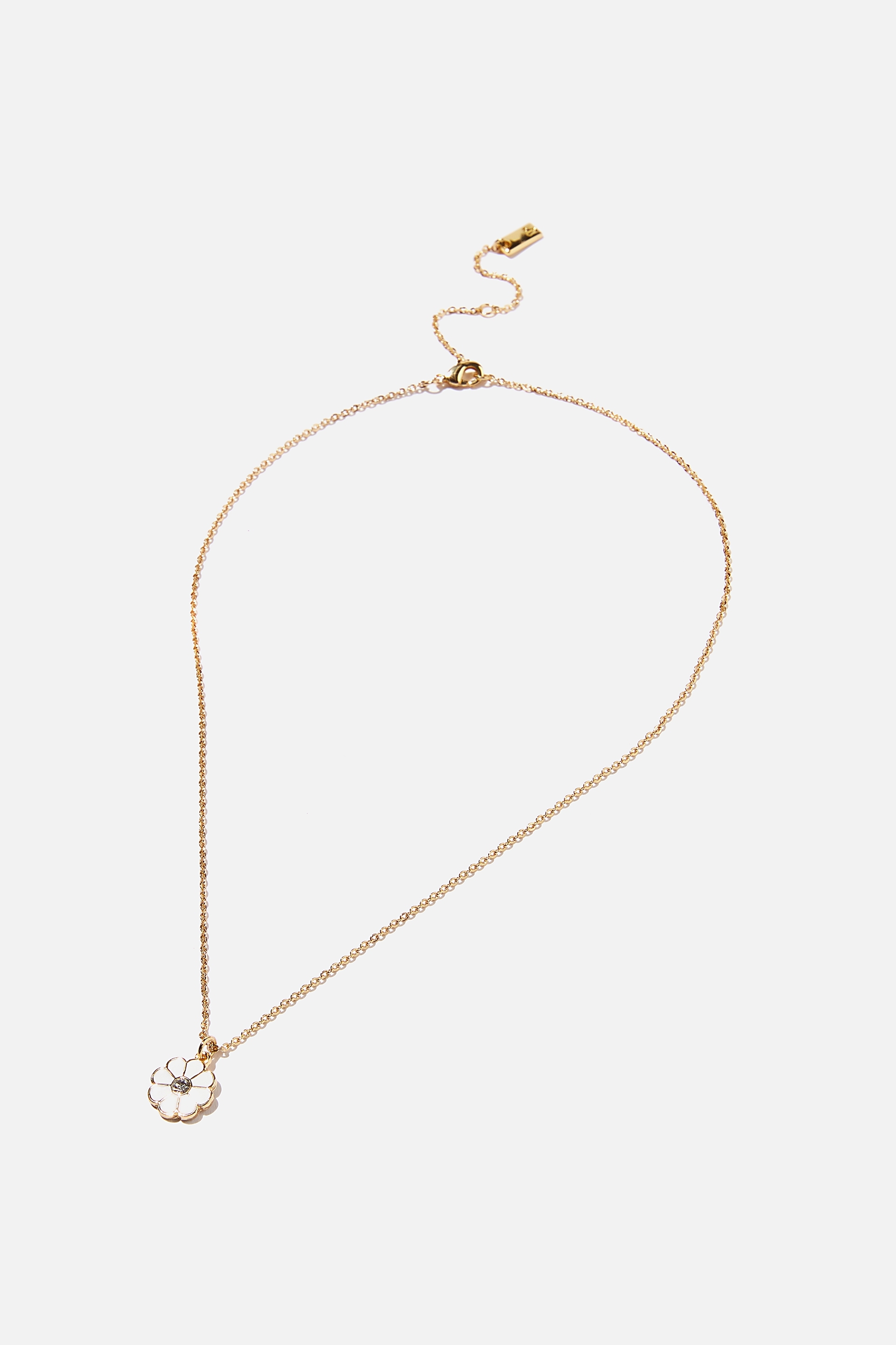 Rubi - Premium Pendant Necklace - Gold plated daisy stone