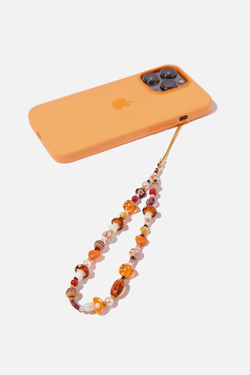 orange phone charm