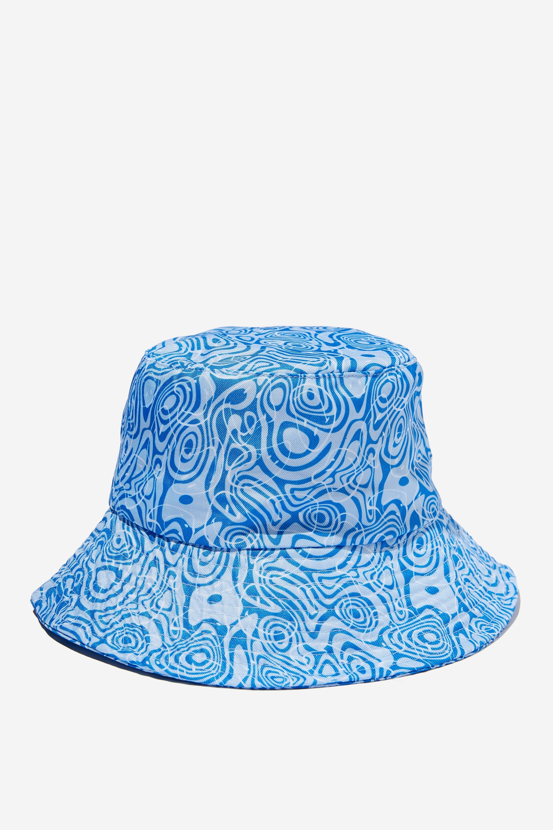 blue and green bucket hat