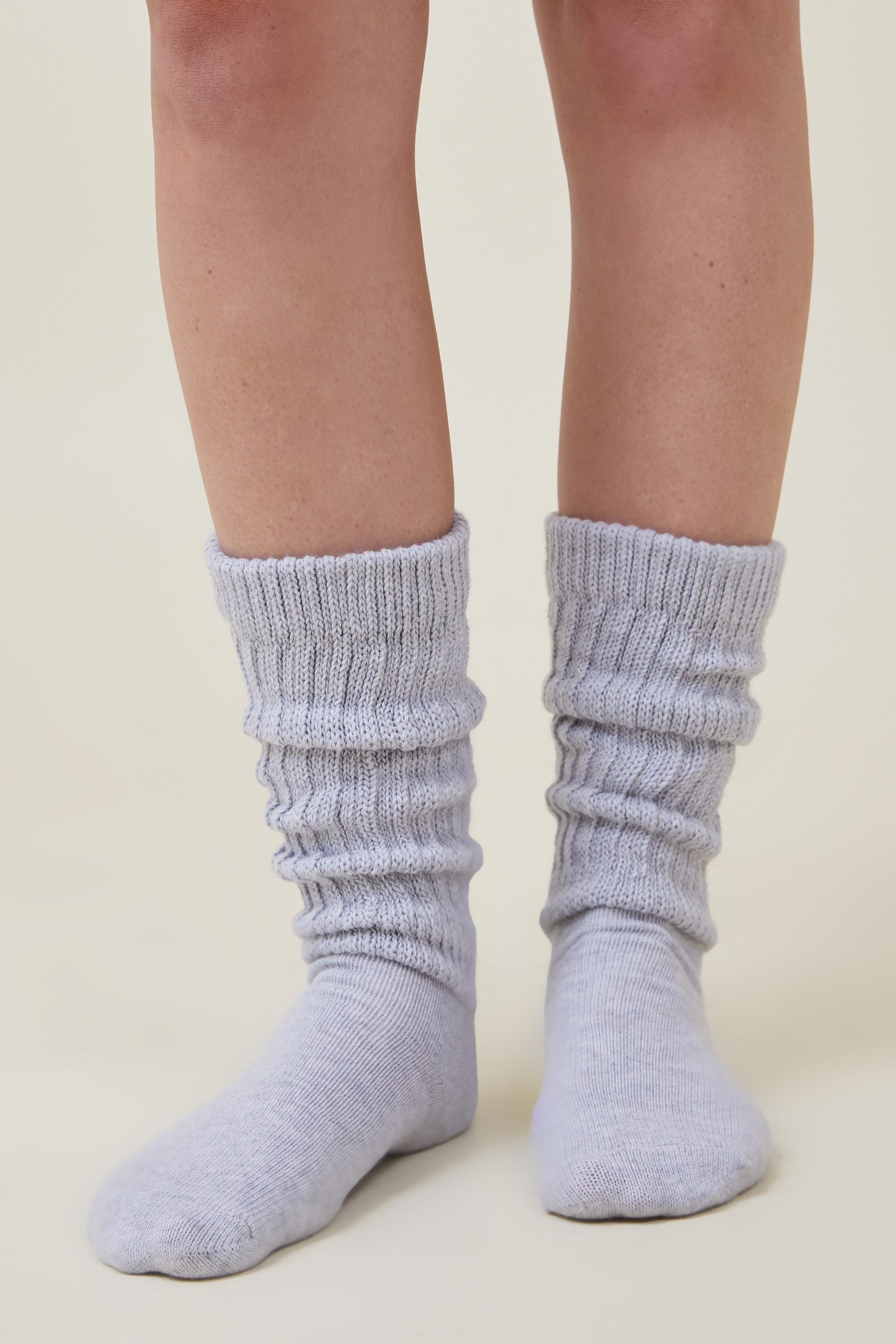 Scrunch Socks in Athletic Heather Grey, Size: Medium/Large