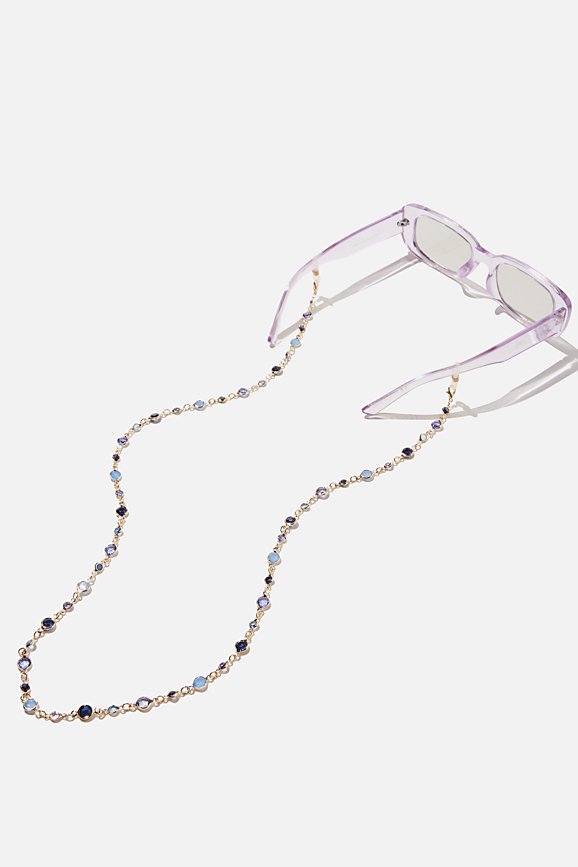 Rubi - Ava Glasses Chain - Blue gems