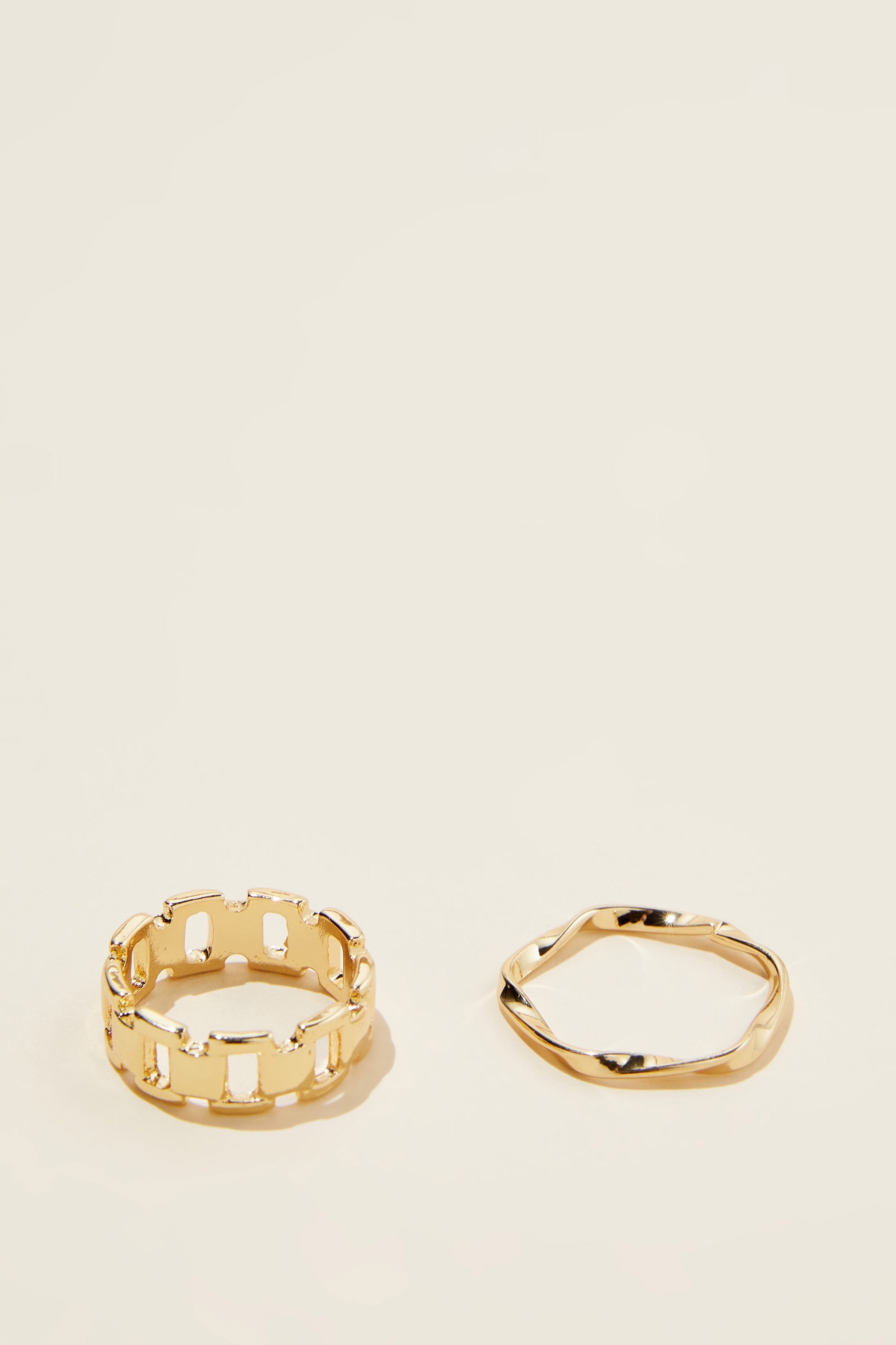 Rubi - Multipack Rings - Gold plated open link