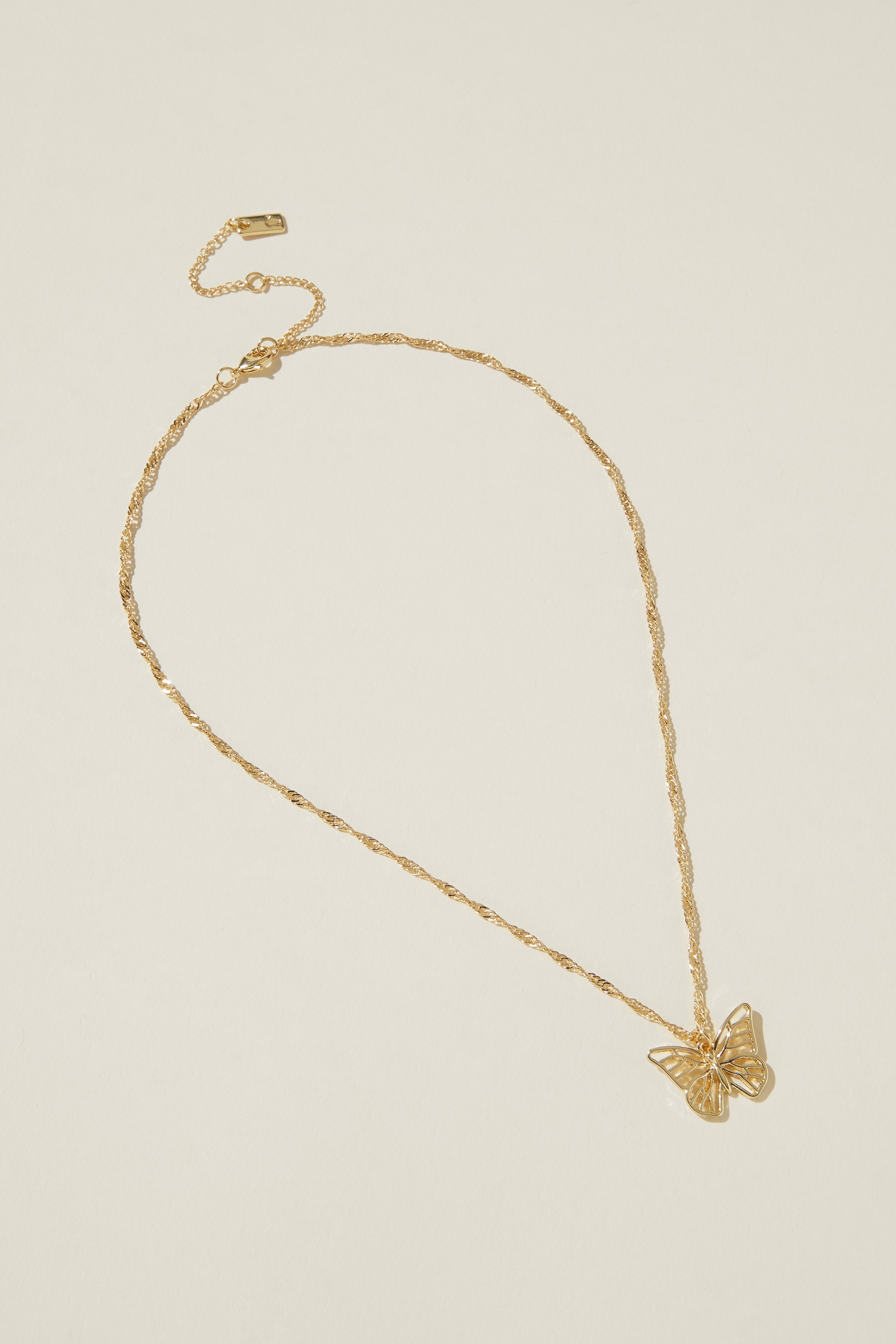 Rubi - Pendant Necklace - Gold plated butterfly filigree