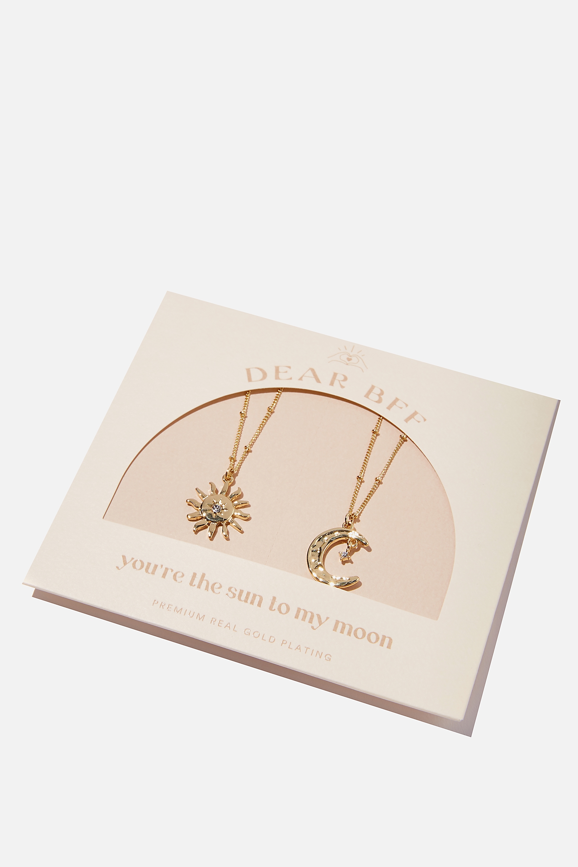 Rubi - Dear Bff 2Pk Necklace - Gold plated sun & moon
