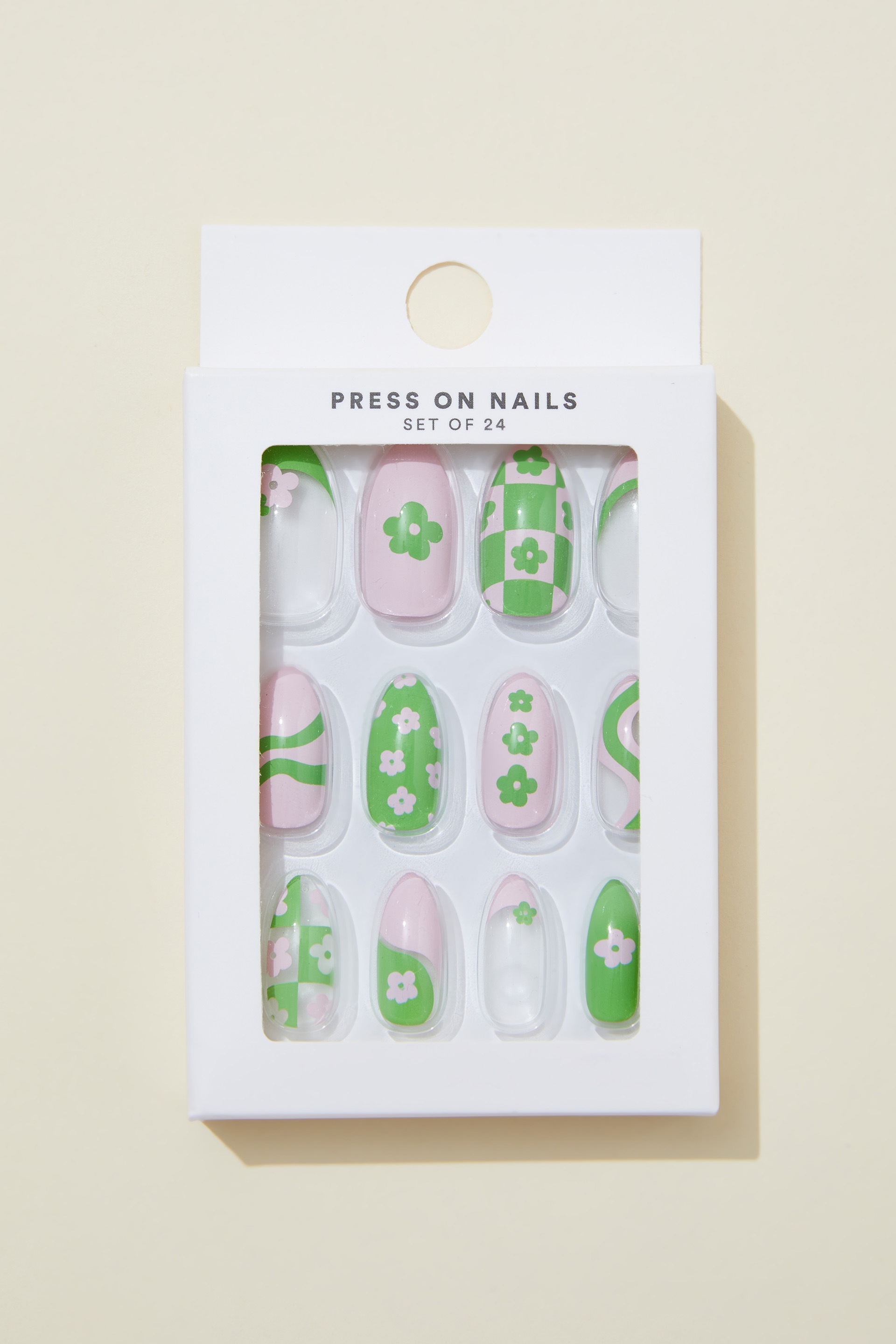 Rubi - Press On Nails - Green floral
