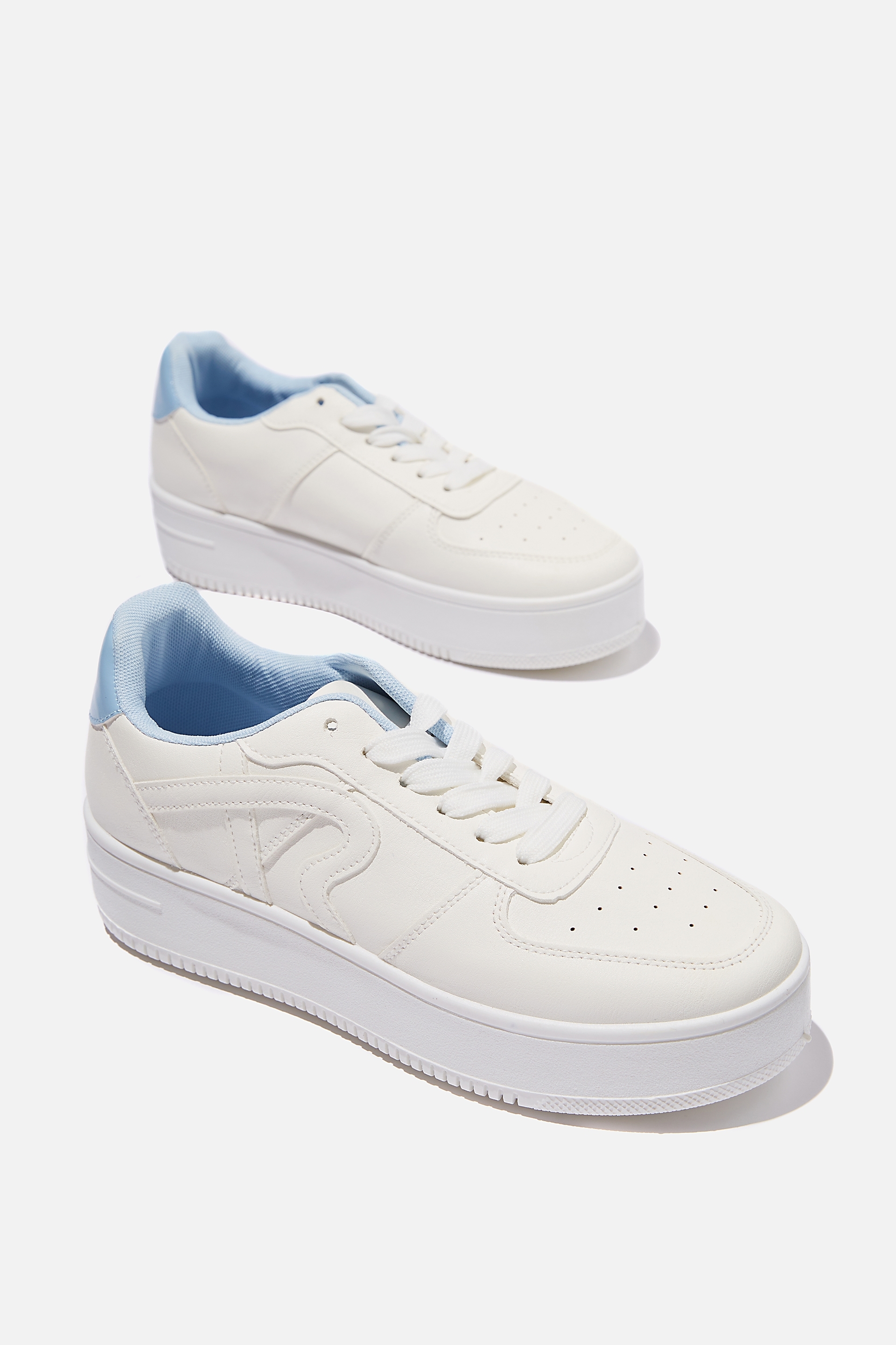 Rubi - Lexi Platform Sneaker - White blue multi