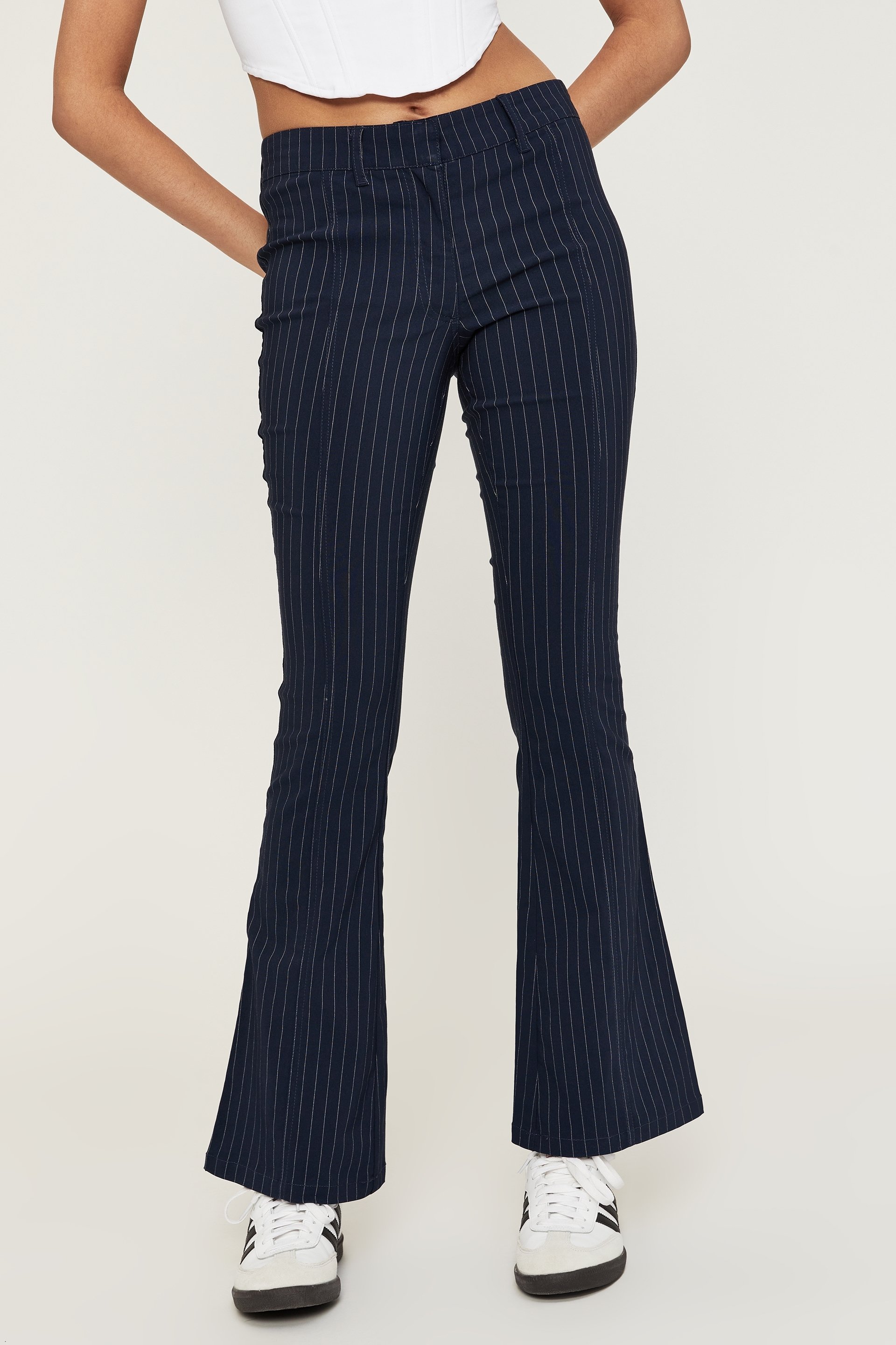 Shop Striped Flare Pants for Women from latest collection at Forever 21   323074