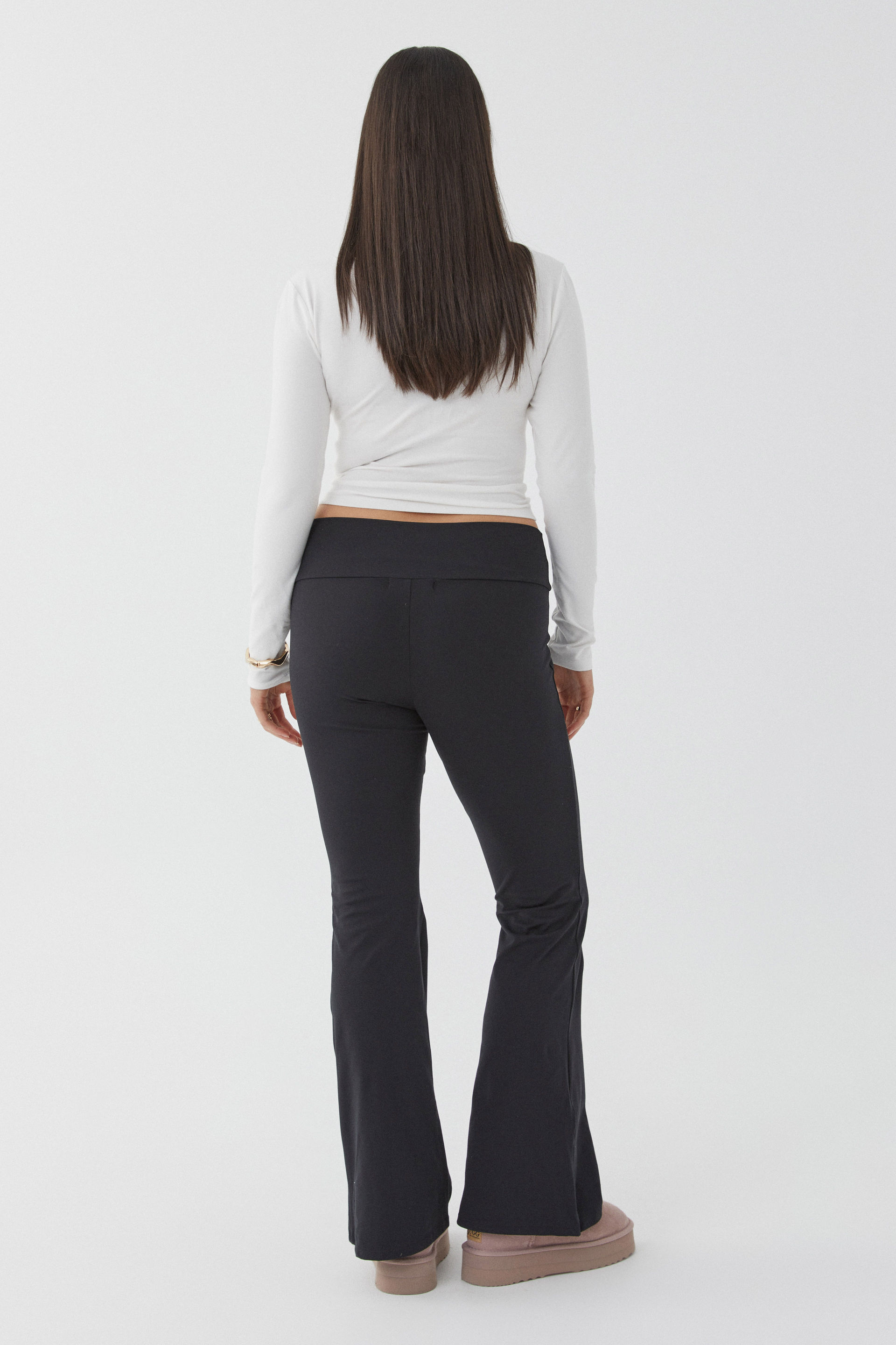 Push down Not fashionable Foreman cotton on body flare pants