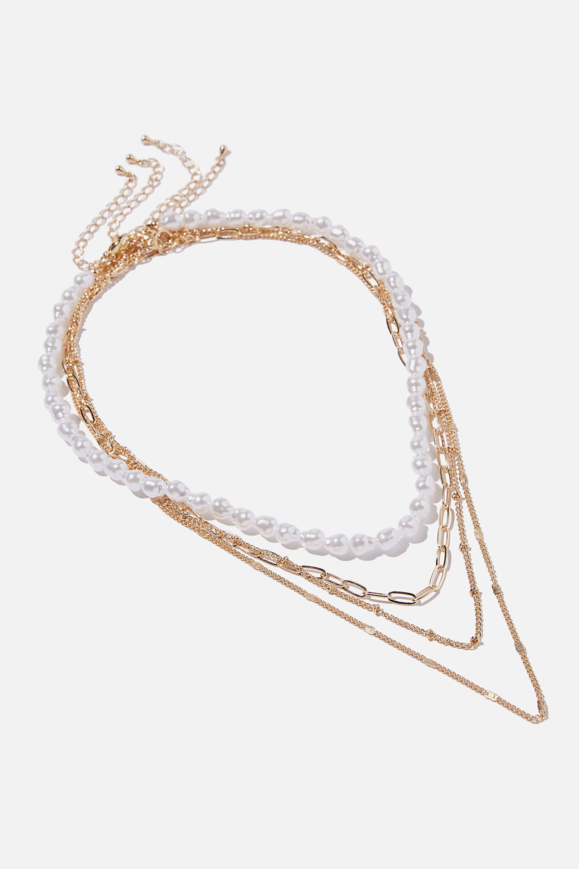 Supré - Pia Pearl Chain Necklace Pack - Gold